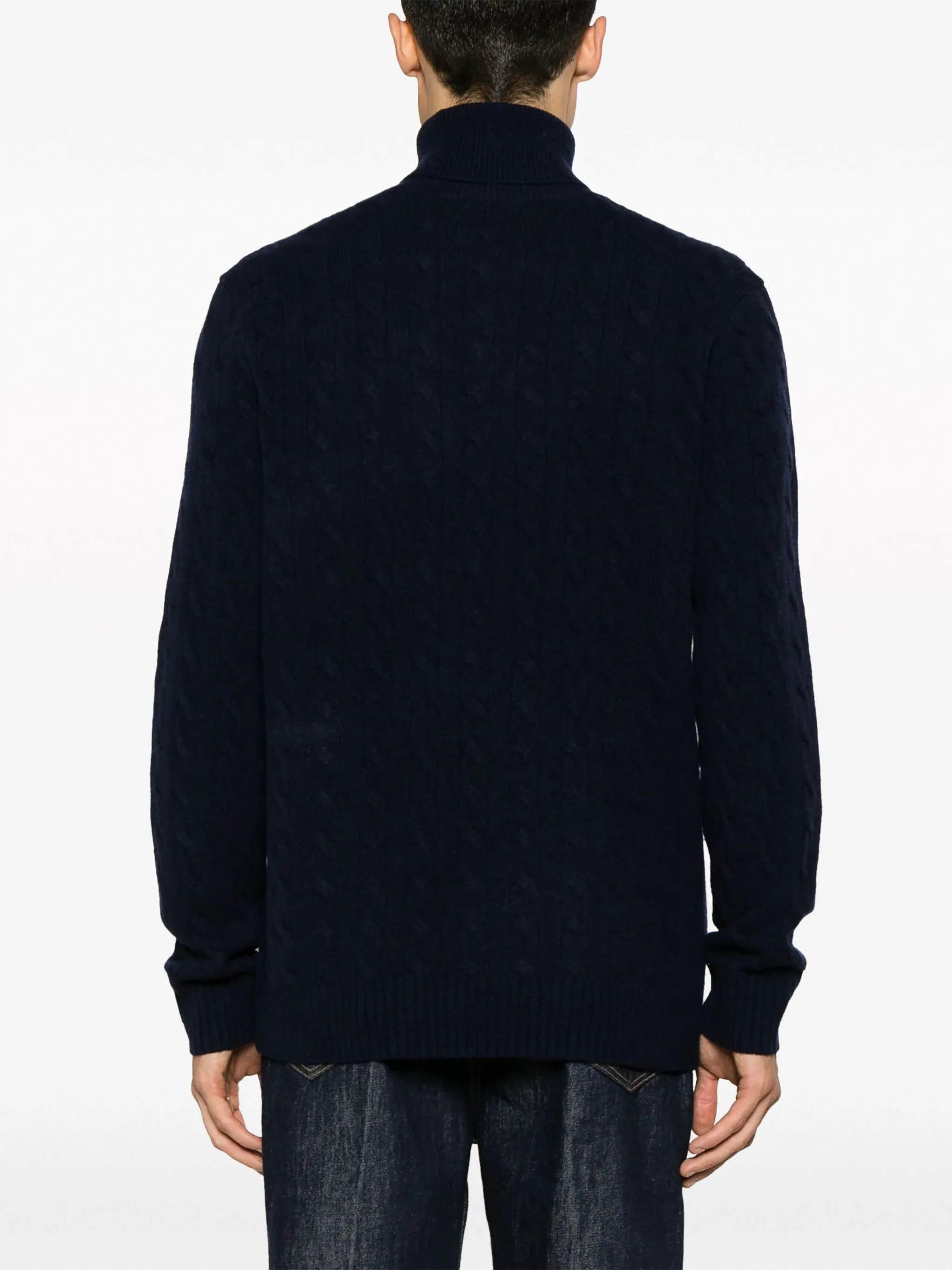 Dolcevita in cashmere e lana a trecce