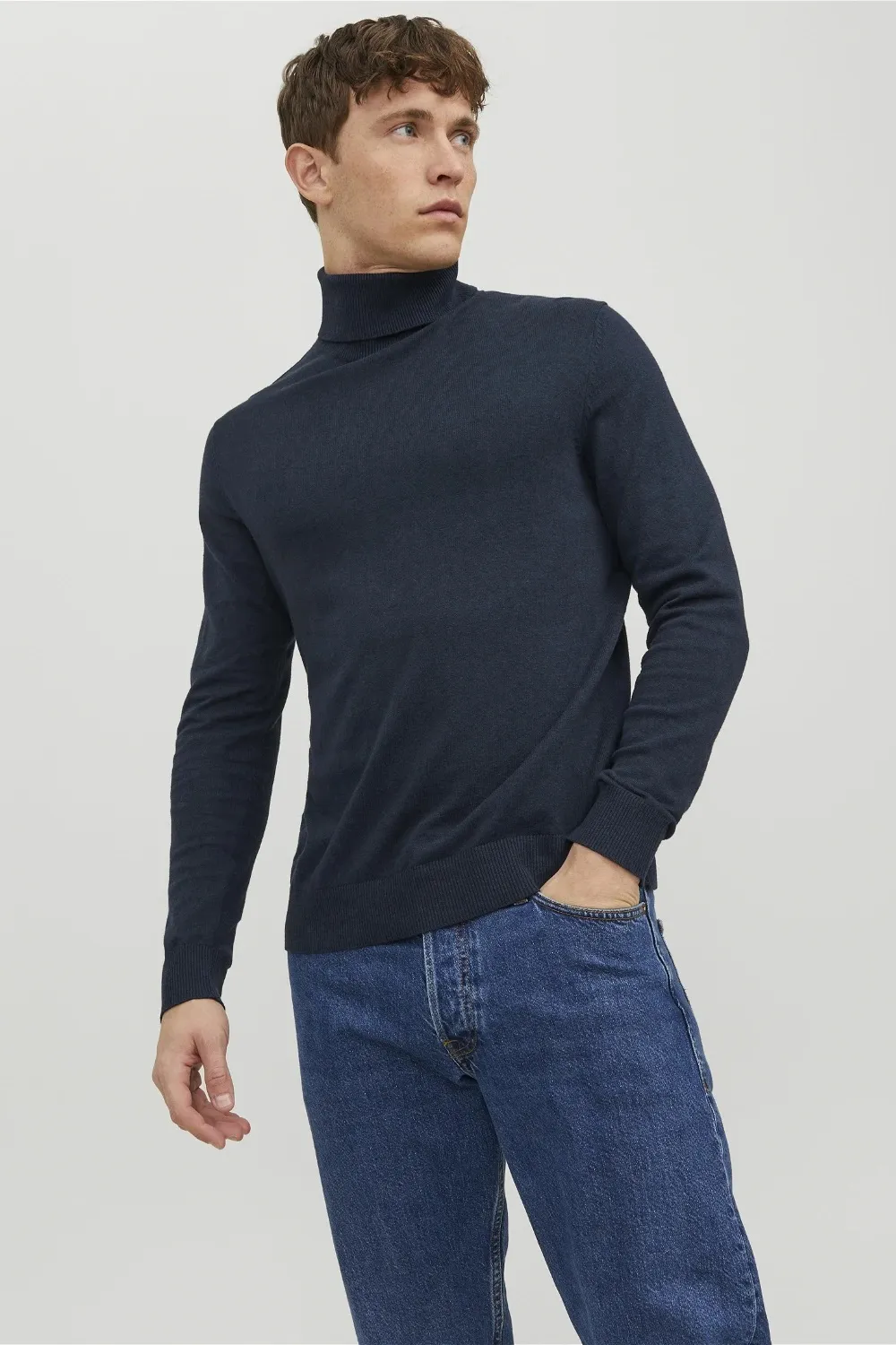 Dolcevita Jack Jones JJEEMIL KNIT ROLL NECK NOOS Blu