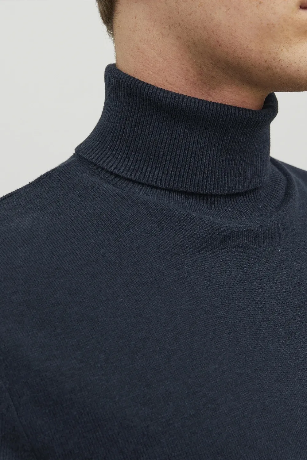Dolcevita Jack Jones JJEEMIL KNIT ROLL NECK NOOS Blu
