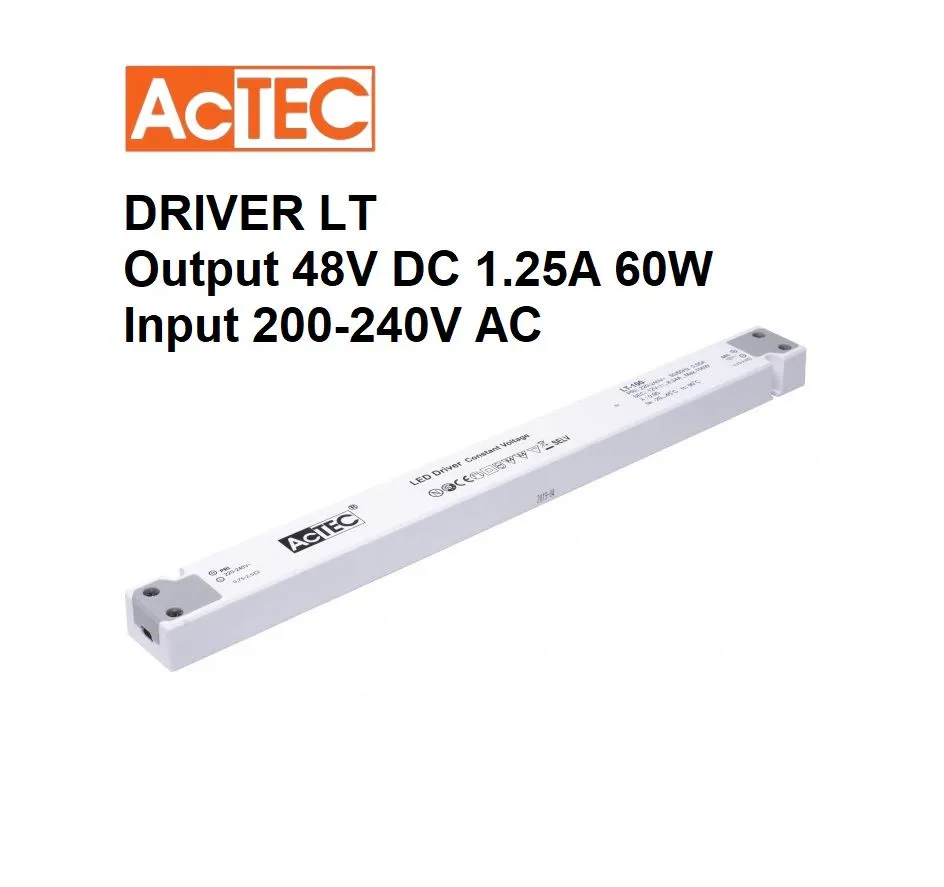 Driver LT Actec Output 48VDC 1.25A 60W Input 200-240V AC