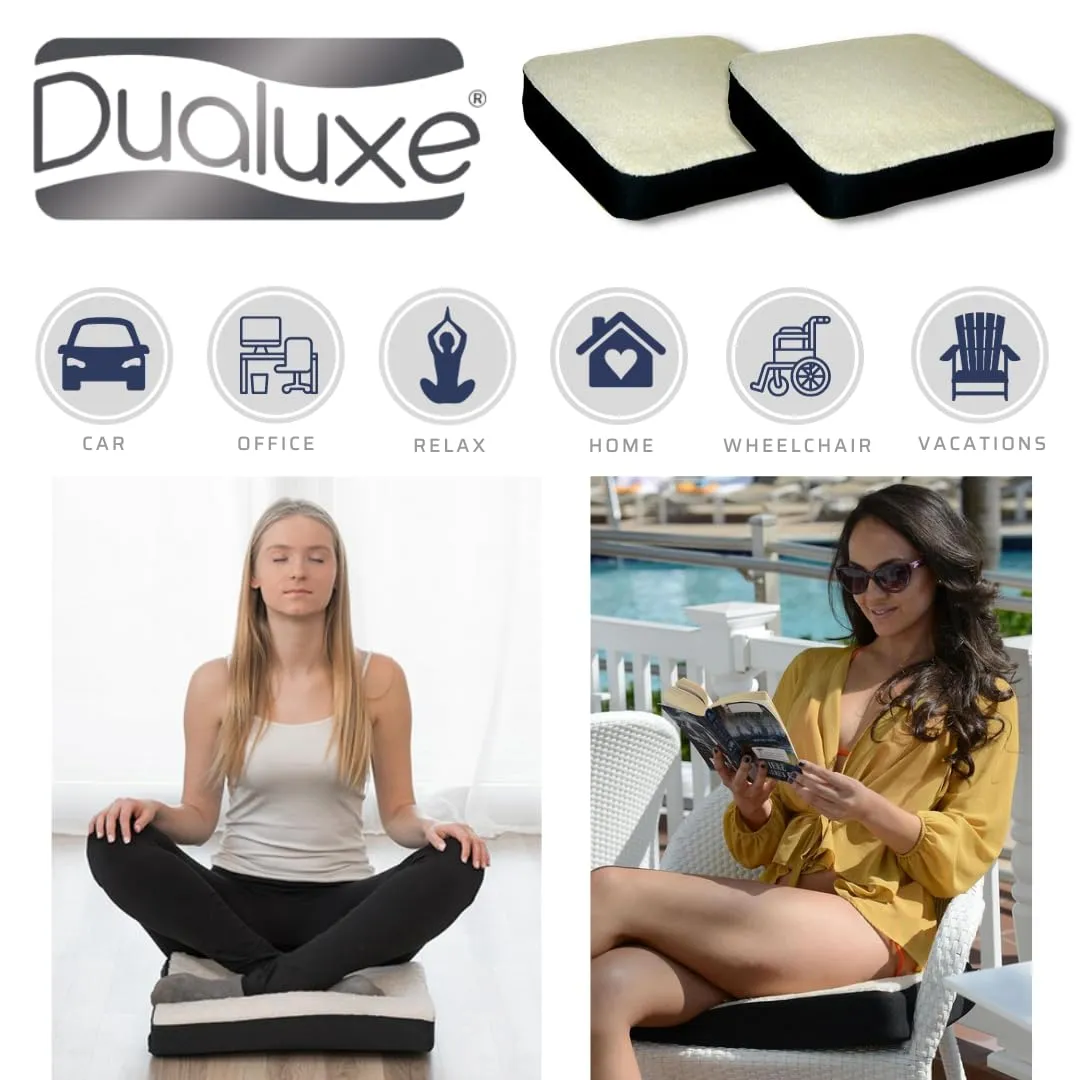 DUALUXE Cuscino per sedia in gel, Allevia tensione e pressione su schiena, Ideale per auto, ufficio, casa e sedie a rotelle, leg
