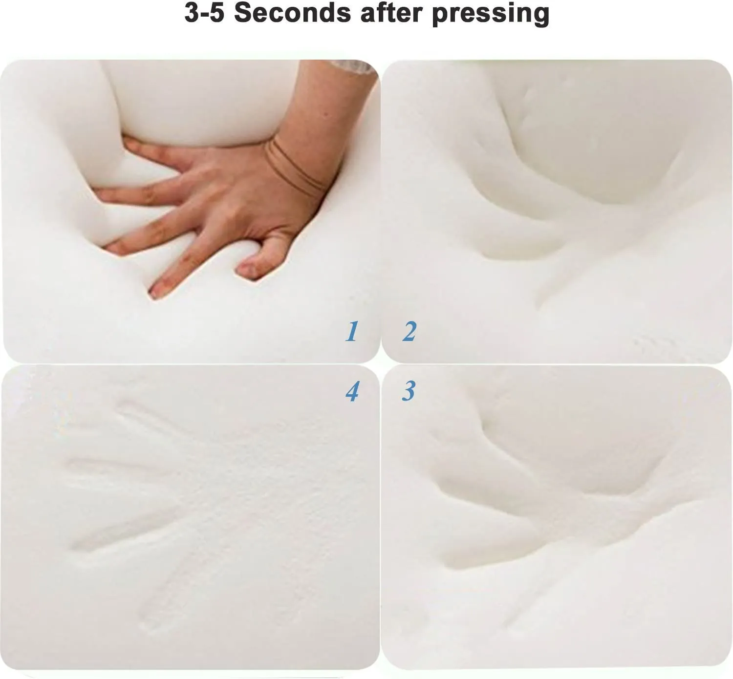 Ecosafeter Cuscino sagomato in memory foam - Cuscino cervicale ortopedico per il sonno profondo, cuscino ipoallergenico lavabile