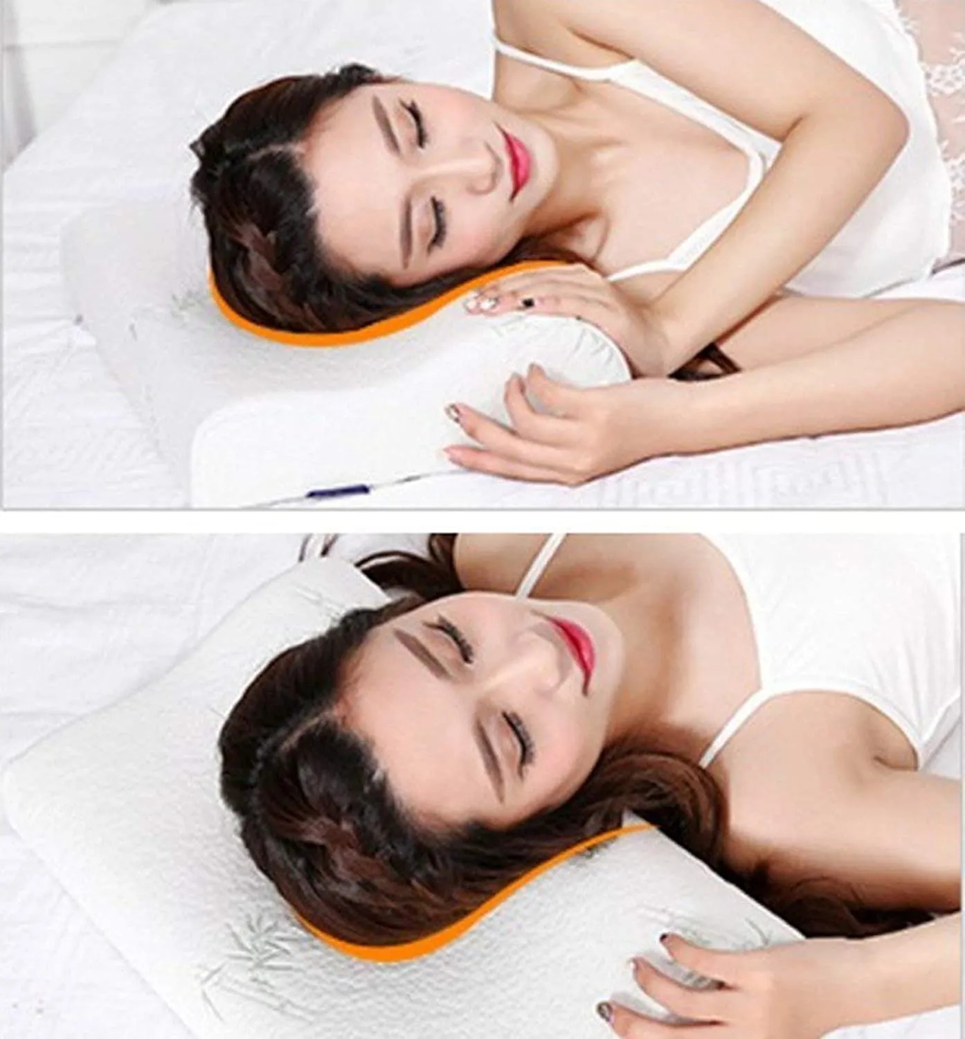 Ecosafeter Cuscino sagomato in memory foam - Cuscino cervicale ortopedico per il sonno profondo, cuscino ipoallergenico lavabile