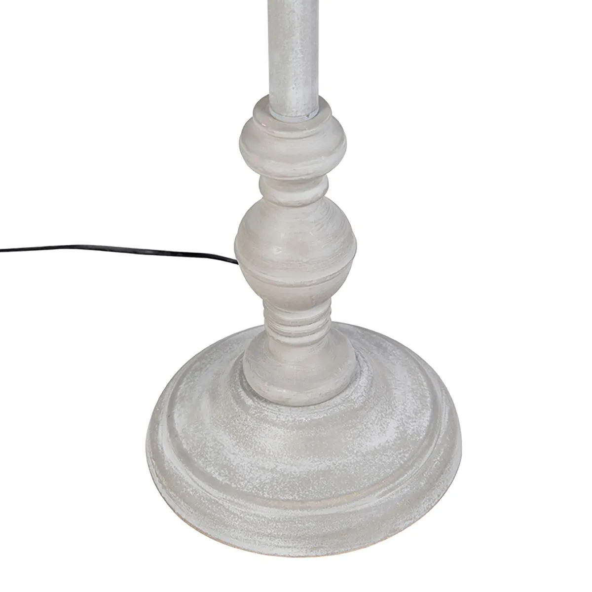 Elegante lampada da terra grigia con paralume plissettato bianco incluso Wifi A60 - Classico