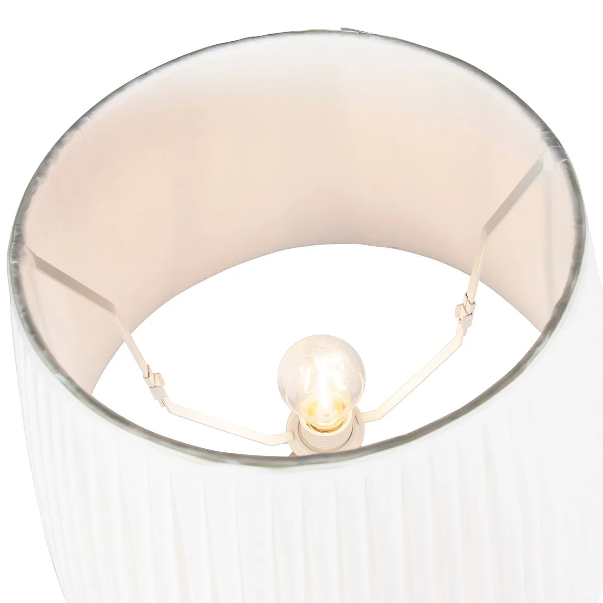 Elegante lampada da terra grigia con paralume plissettato bianco incluso Wifi A60 - Classico