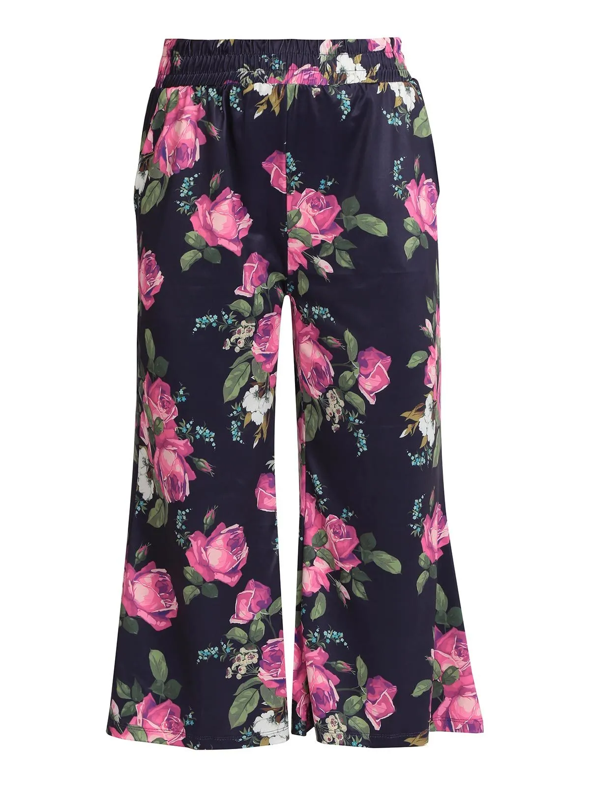 Eletta Pantalon palazzo 7/8 fleuri pour femme