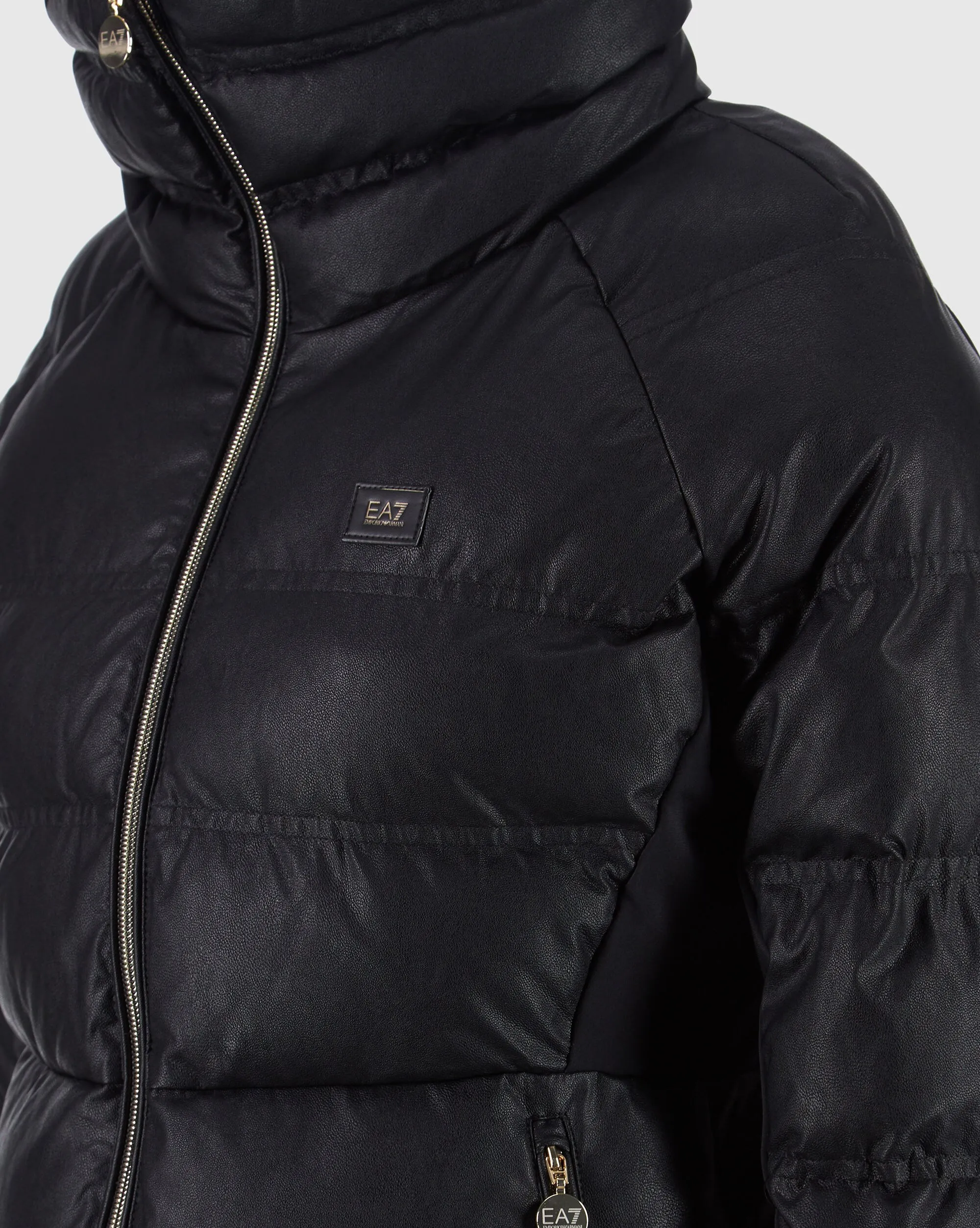 Emporio Armani EA7 Giacca imbottita Winter Mix in misto viscosa Nero Donna