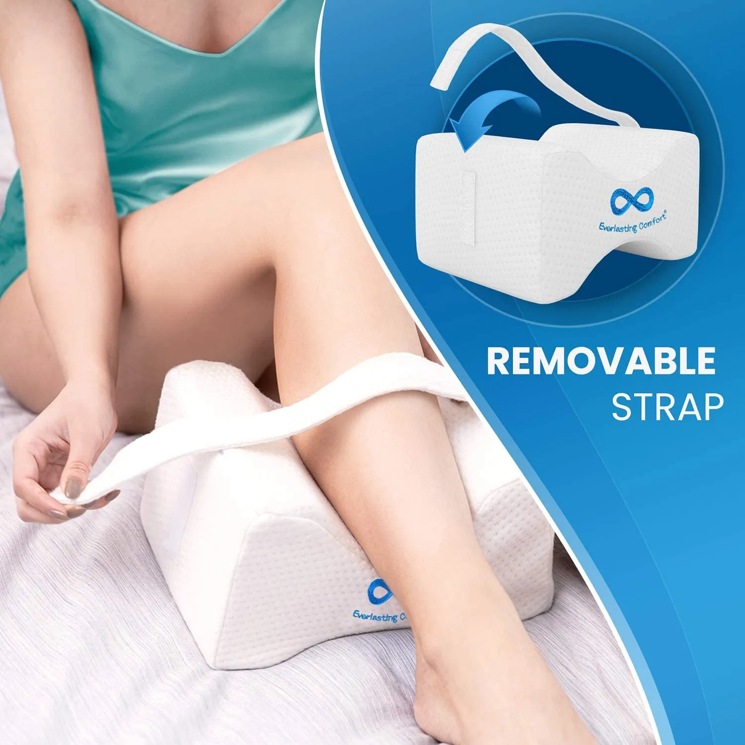 Everlasting Comfort Cuscino Gambe per Dormire -Cuscino per Gambe per Anca, Ginocchio, Supporto Lombare