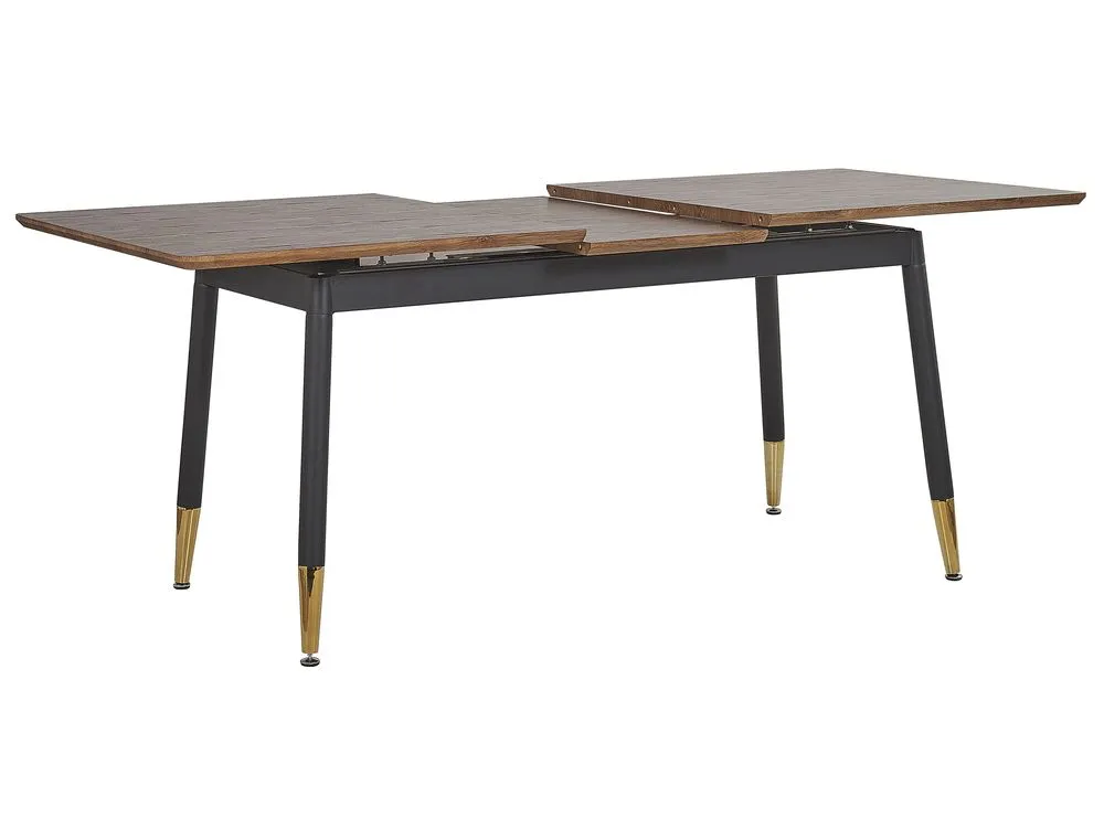 Extending Dining Table CALIFORNIA Dark Brown 160/200 cm 90 cm