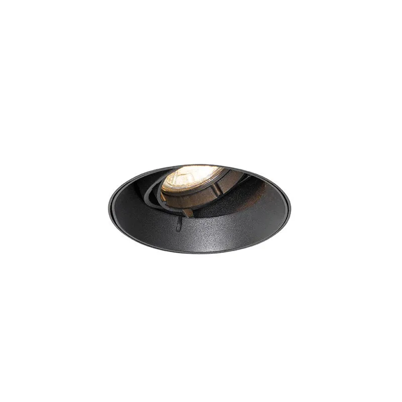 Faretto da incasso moderno nero GU10 tondo trimless - Oneon