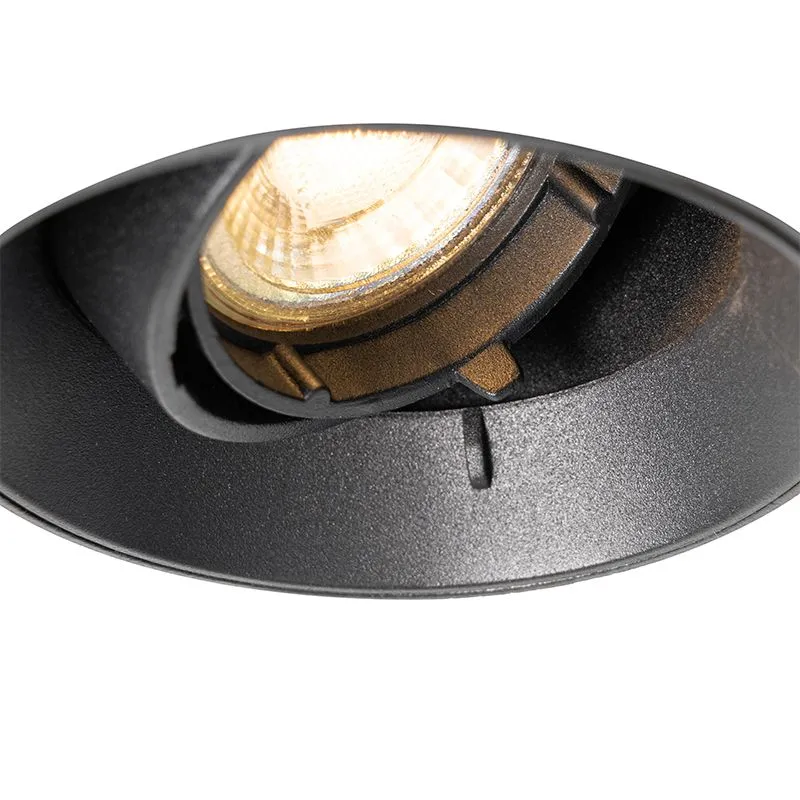 Faretto da incasso moderno nero GU10 tondo trimless - Oneon