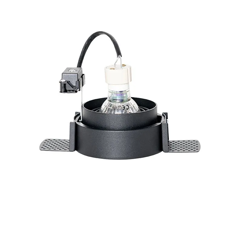 Faretto da incasso moderno nero GU10 tondo trimless - Oneon