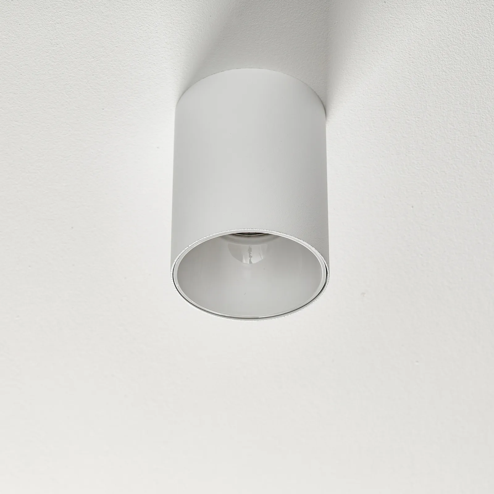 Faretto da soffitto Eye Tone a forma di cilindro, bianco