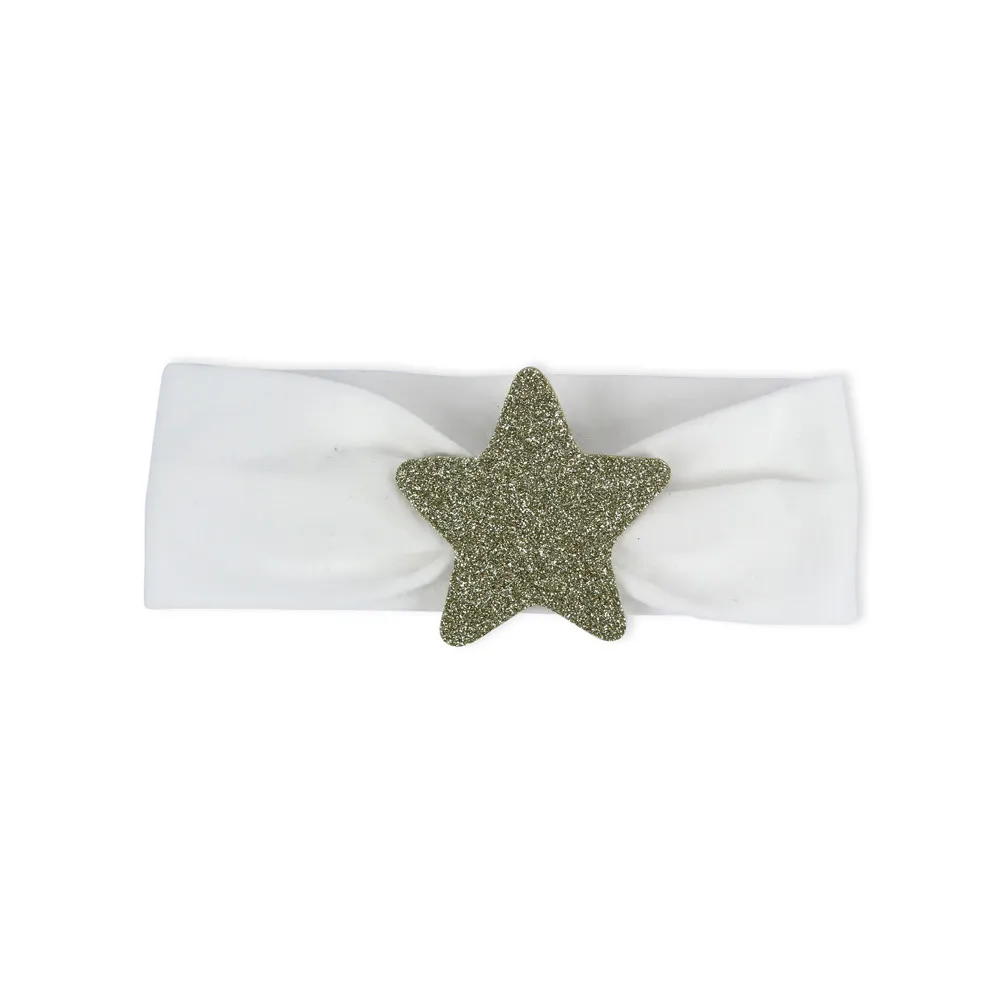 FASCIA NEONATO STELLA BIANCO ORO