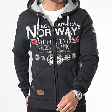 Felpa con zip e cappuccio Gafont blu navy