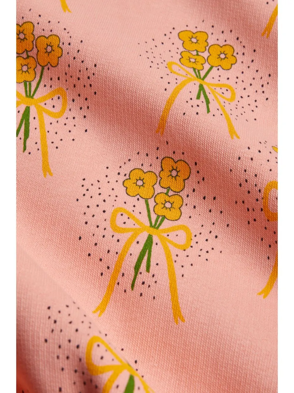 Felpa per bambina Mini Rodini Winter Flowers rosa con stampa all over
