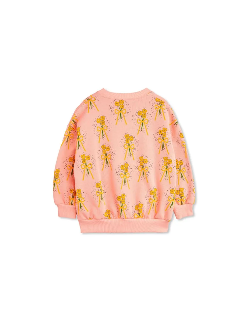 Felpa per bambina Mini Rodini Winter Flowers rosa con stampa all over