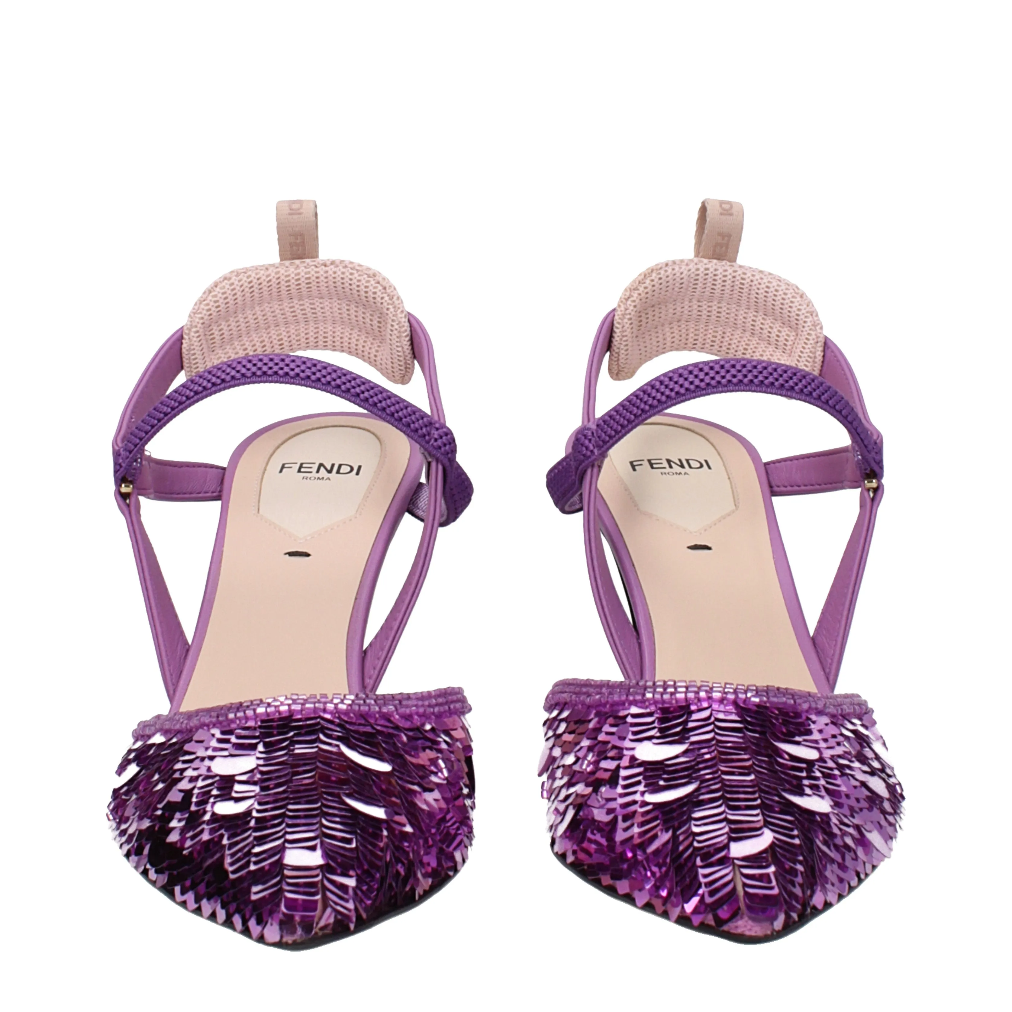 Fendi Sandali Donna Paillettes Viola/Agapanto