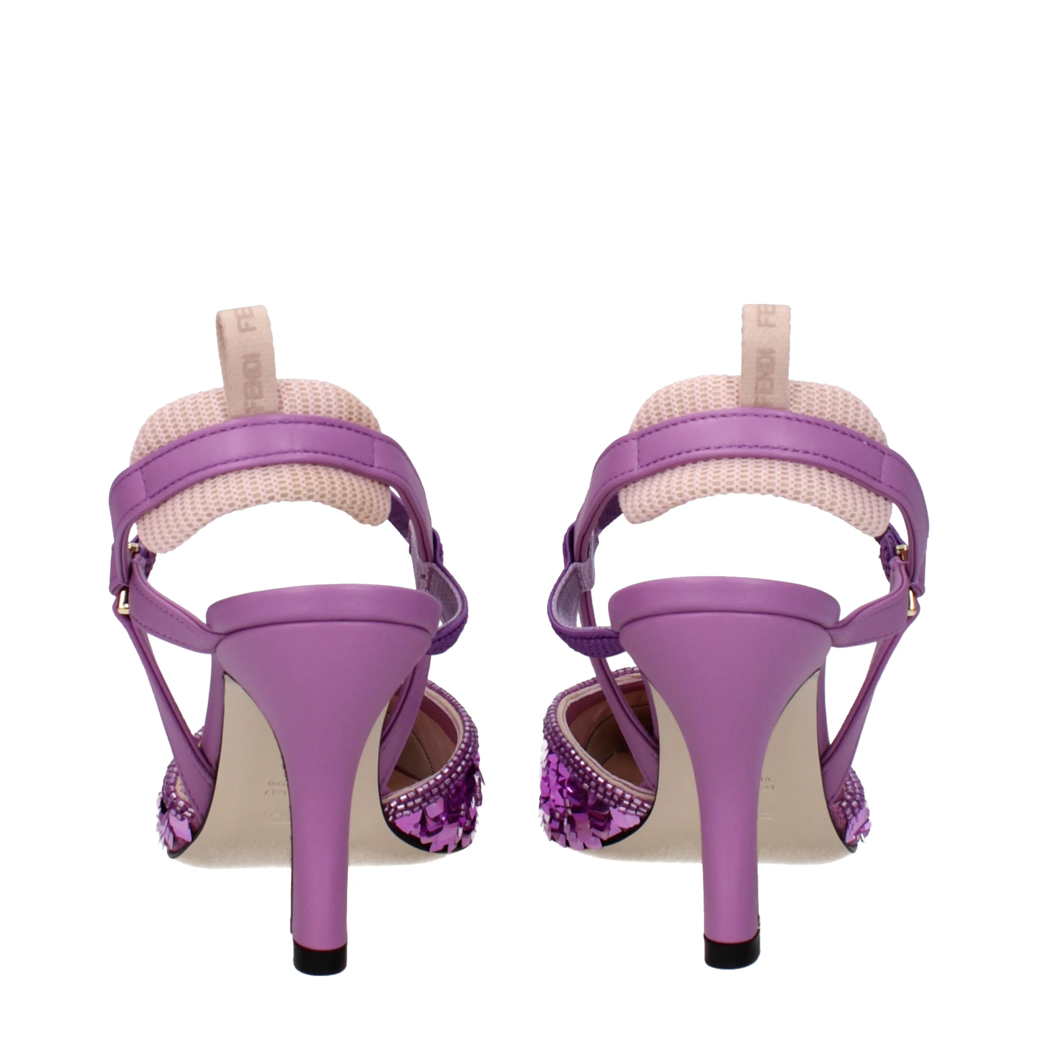 Fendi Sandali Donna Paillettes Viola/Agapanto