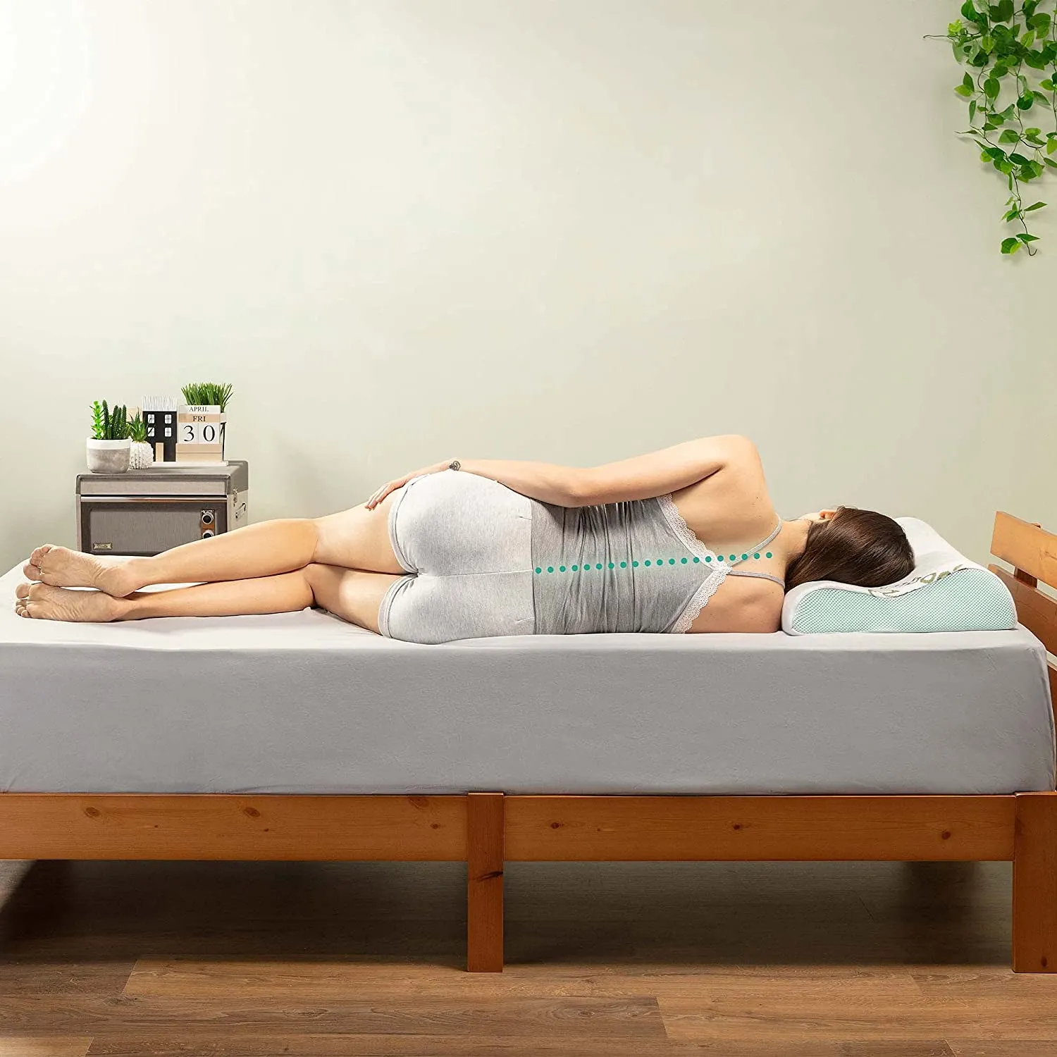 Flowen Cuscino Cervicale Memory Foam per Dormire Ortopedico Alto Aloe Vera Dispositivo Medico per Supporto al Collo Ergonomico G