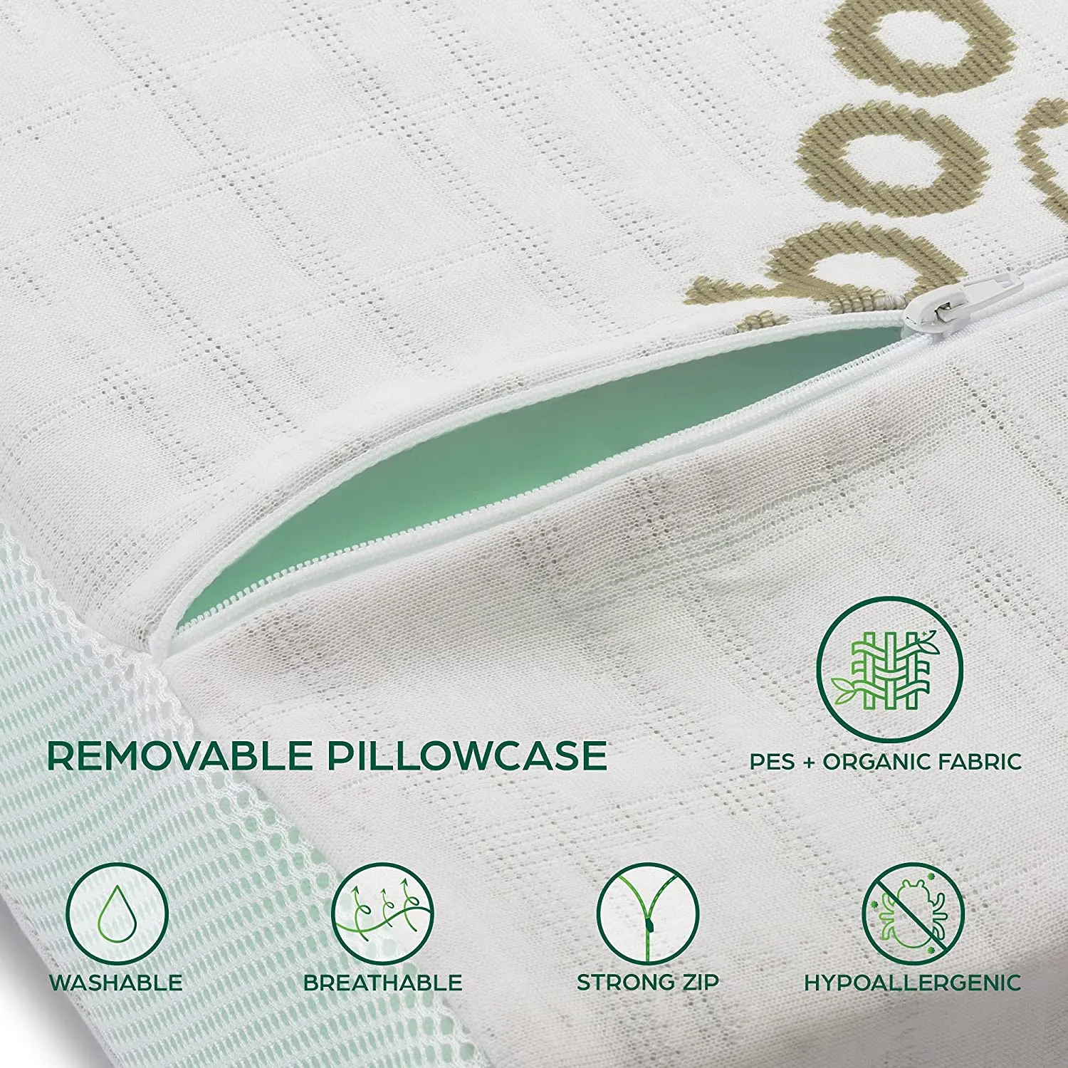 Flowen Cuscino Cervicale Memory Foam per Dormire Ortopedico Alto Aloe Vera Dispositivo Medico per Supporto al Collo Ergonomico G