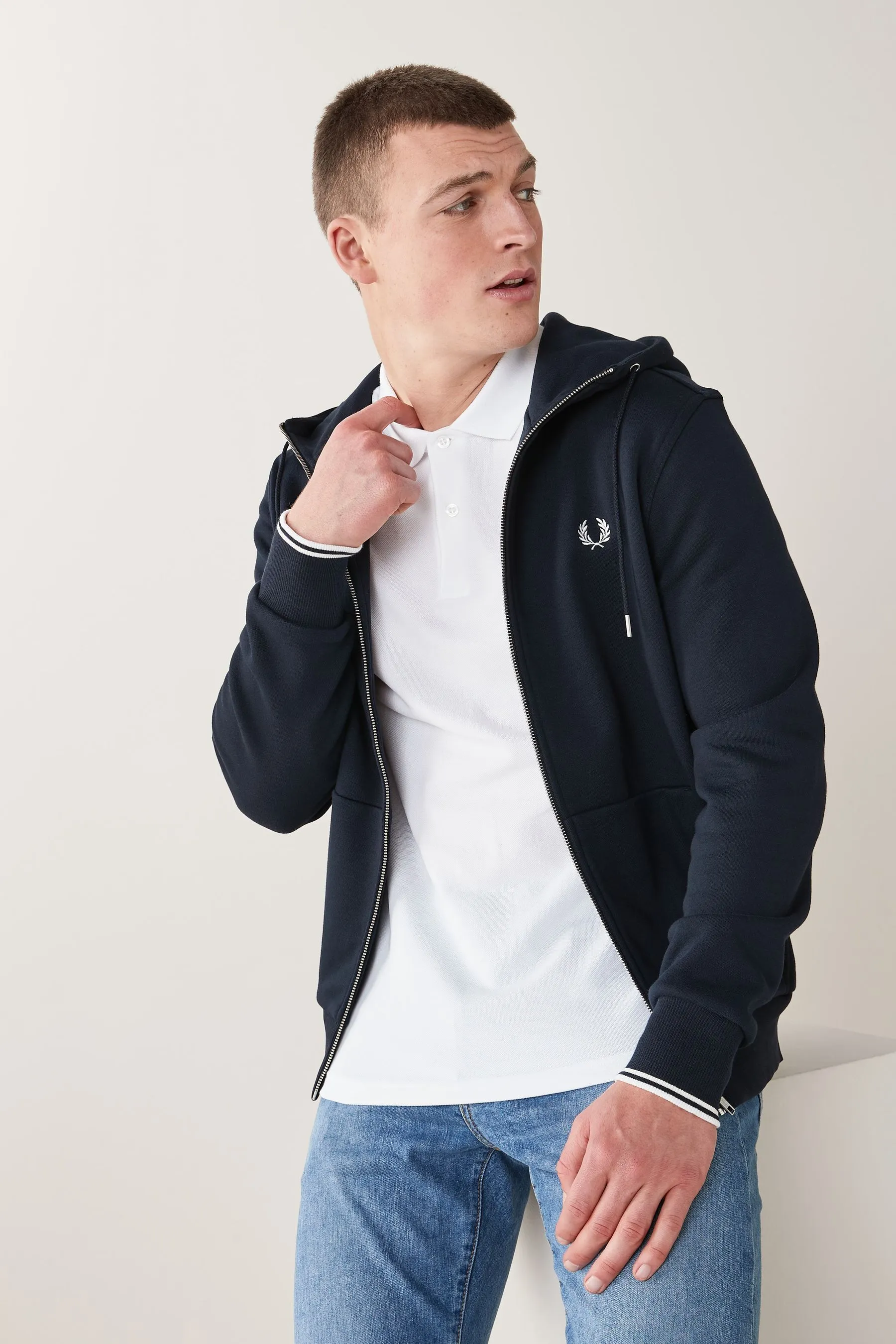 Fred Perry - Felpa con cappuccio e zip