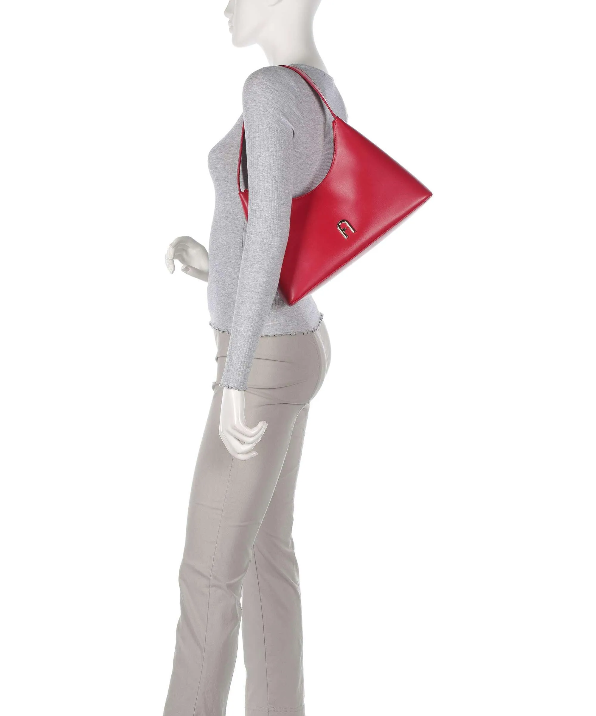  Furla Diamante S Borsa a spalla pelle rosso  
