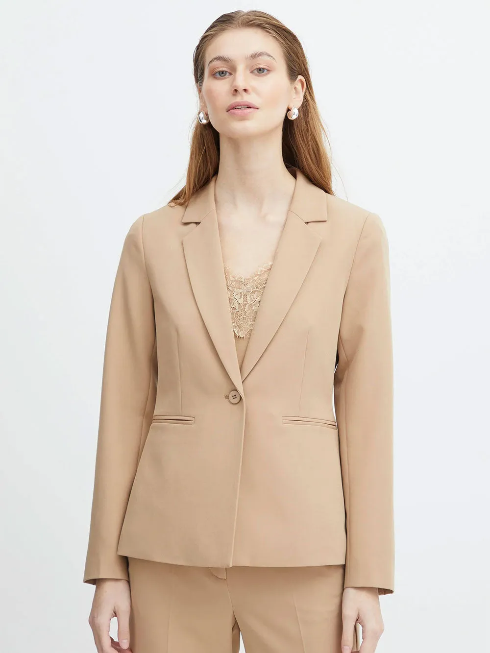 Giacca Blazer Donna Ihlexi Beige