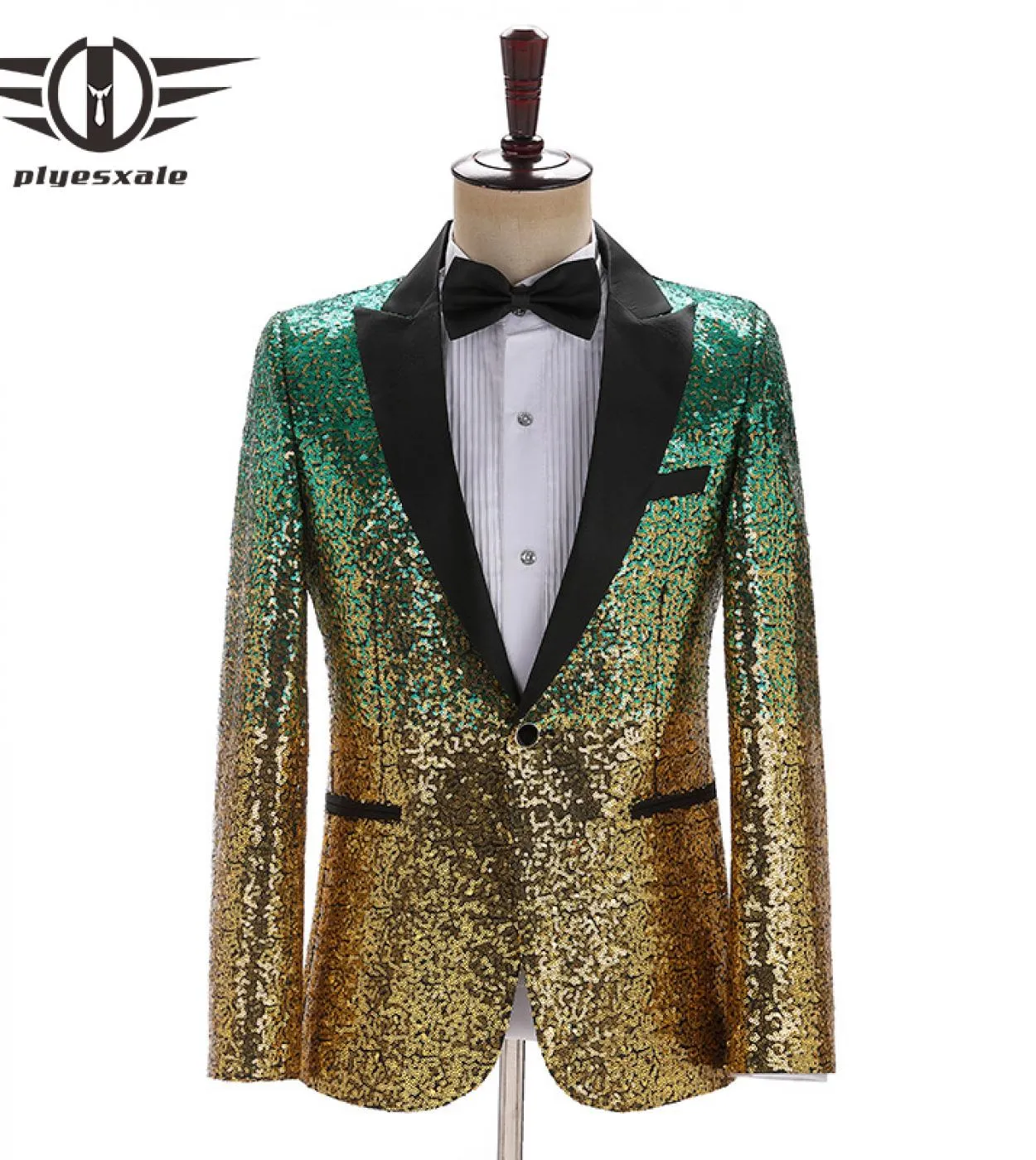 Giacca con paillettes da uomo Blazer con paillettes da uomo Blazer verde Blazer da palcoscenico con paillettes Blazer da uomo
