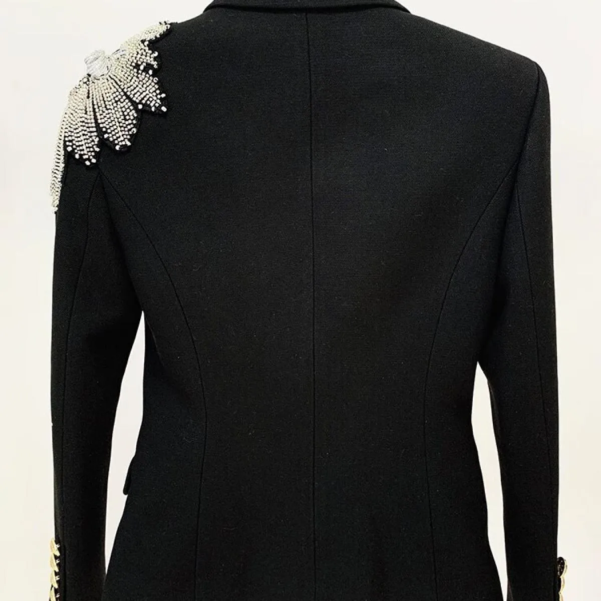 Giacca da donna firmata High Street 2022 Splendidi fiori con perline Appliques Doppio petto Bottoni di leone Blazer Blazer