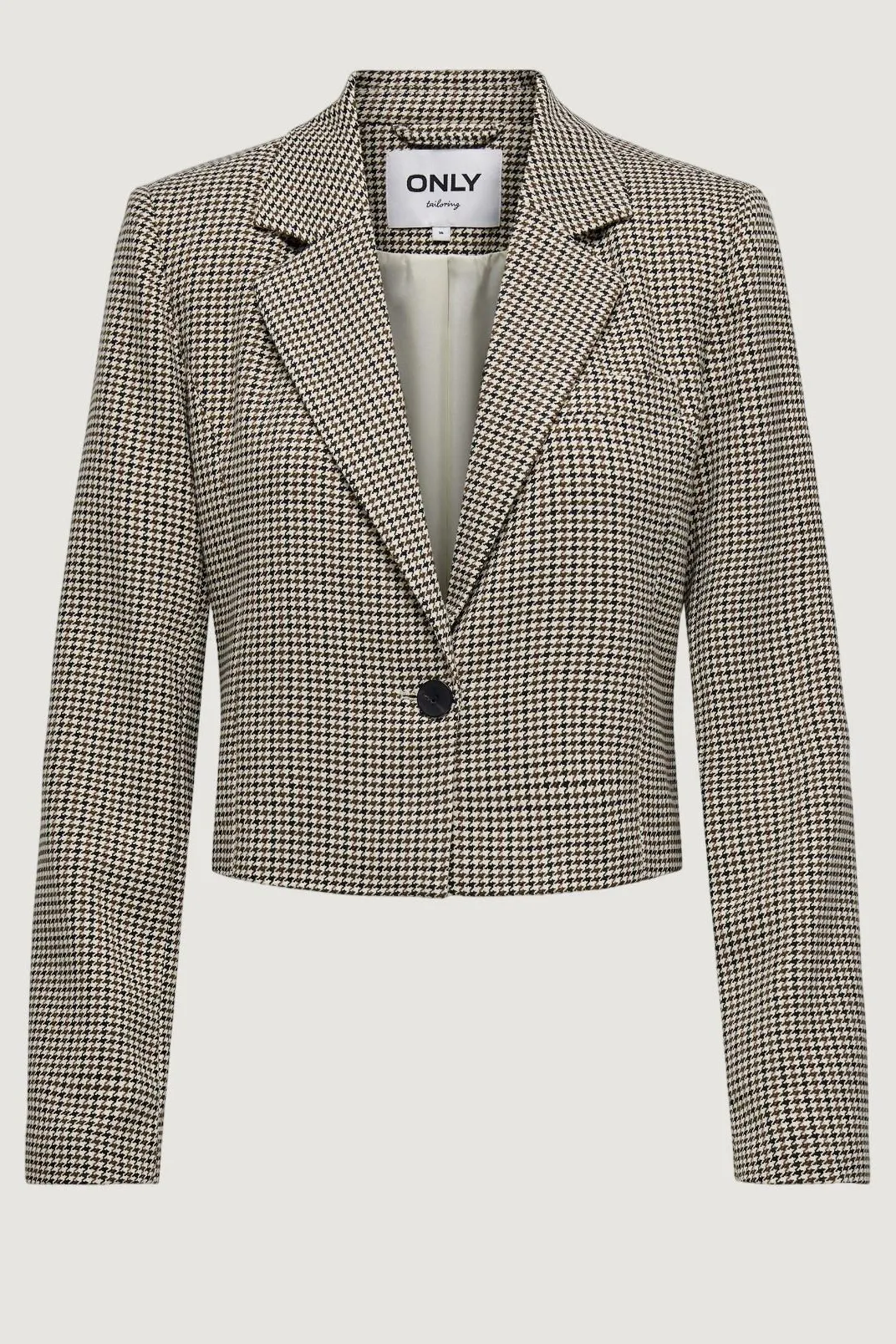 Giacca Only onladison l/s crop check blazer tlr Beige chiaro