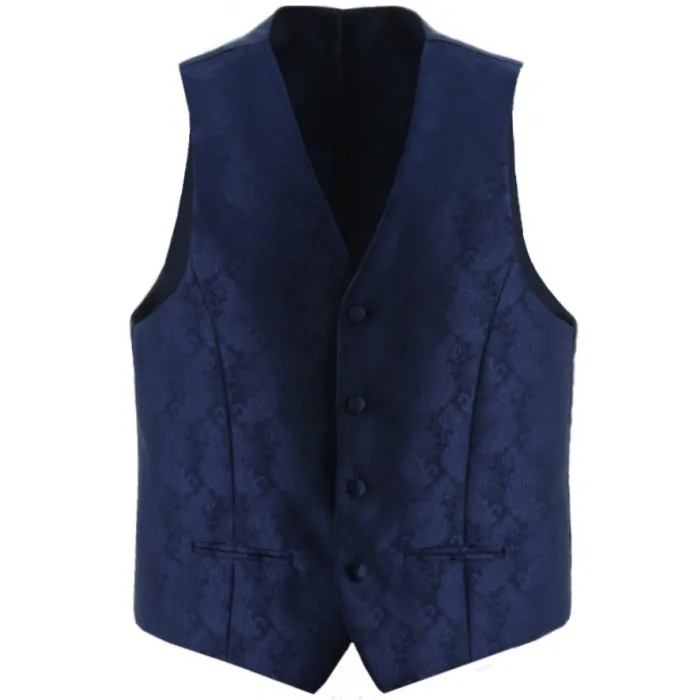 Gilet Gala motivo jacquard blu scuro
