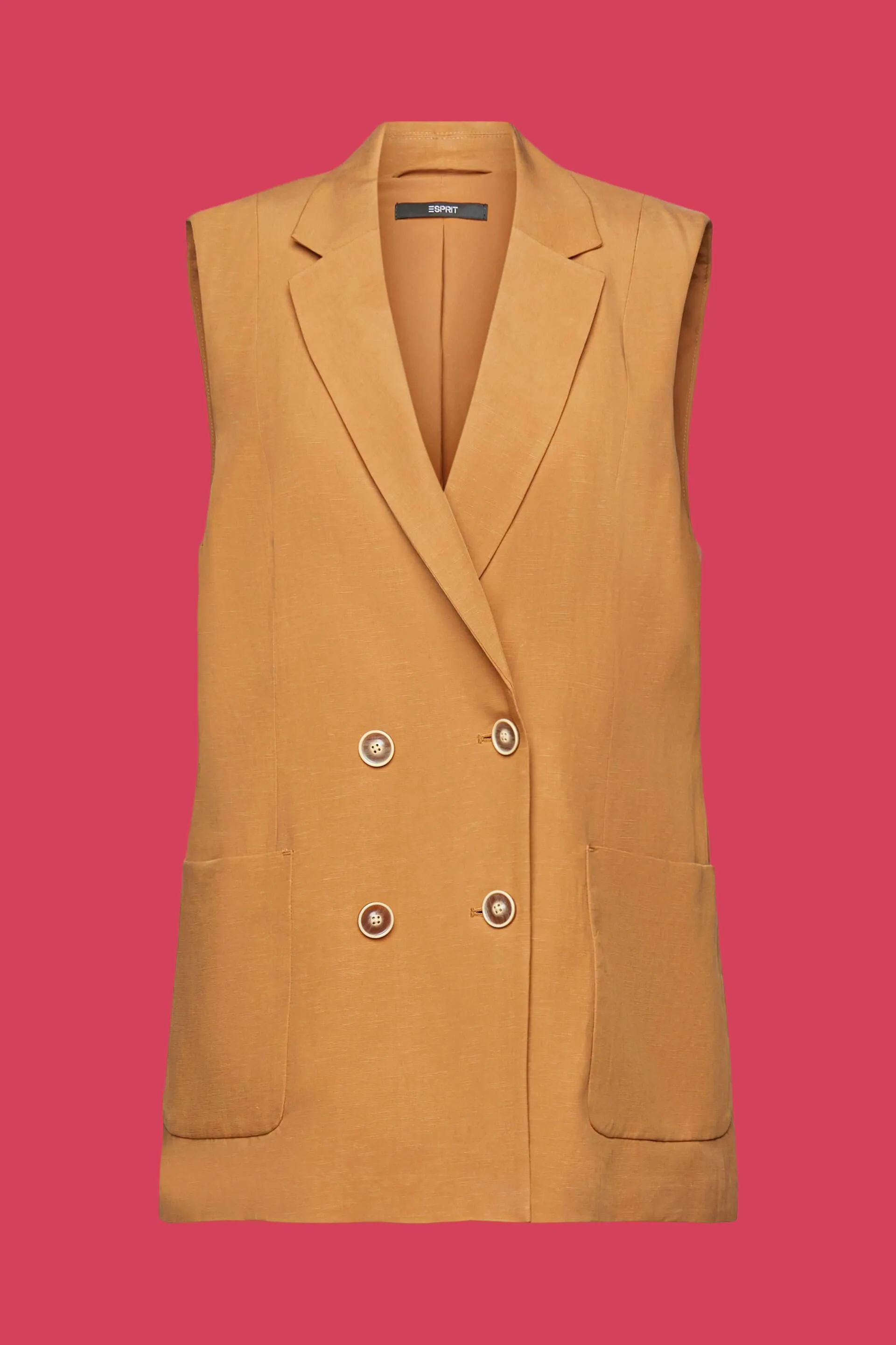 Gilet lungo a doppiopetto, TENCEL™