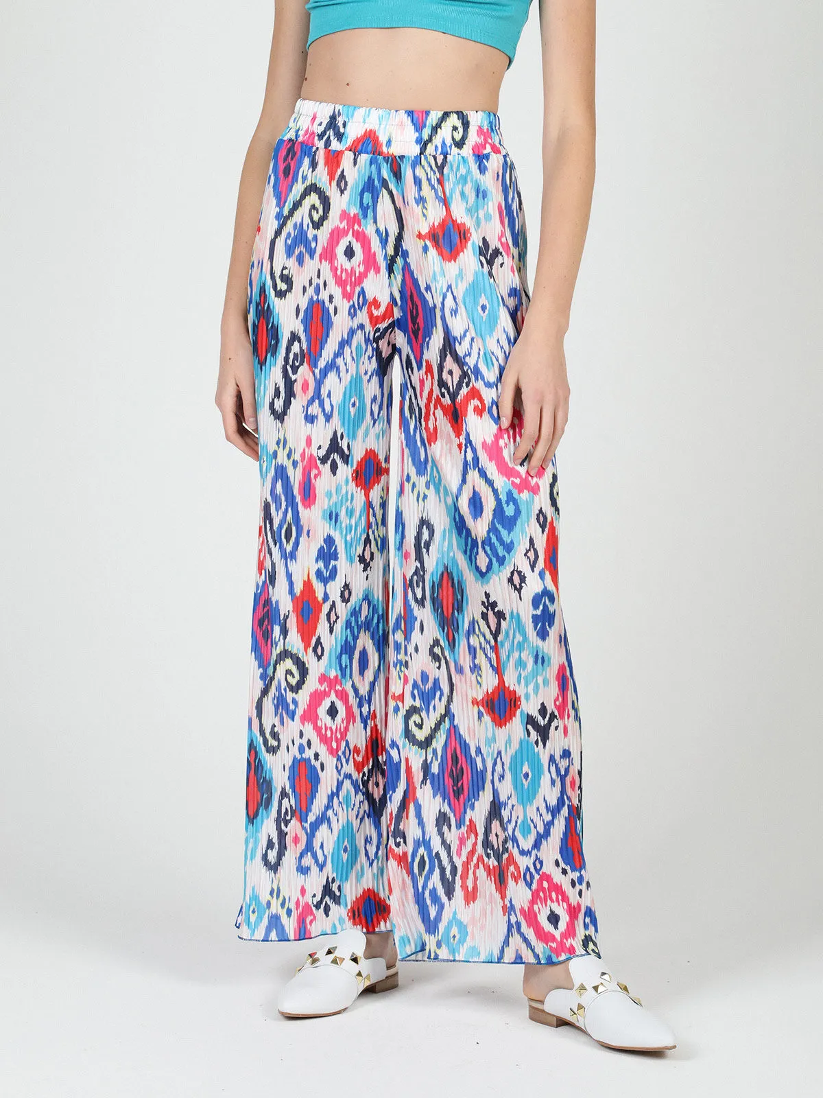 Gladys Pantalon palazzo léger coloré pour femme