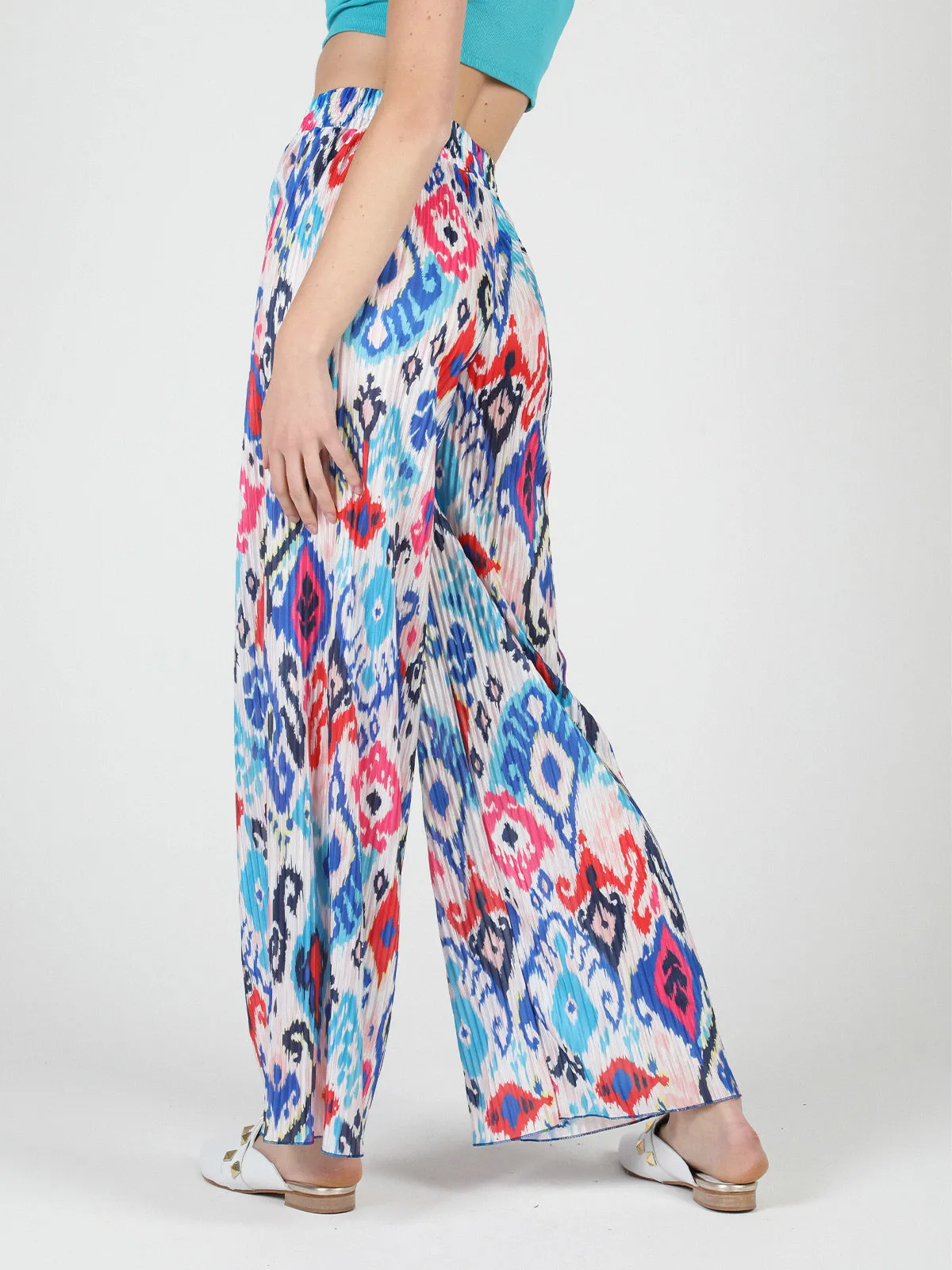 Gladys Pantalon palazzo léger coloré pour femme