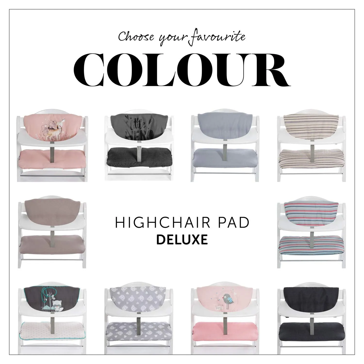 Hauck Cuscino Seggiolone Highchair Pad Deluxe - Cuscino da Seduta per Seggioloni in Legno Hauck Alpha+ e Beta+ - Facile da Fissa