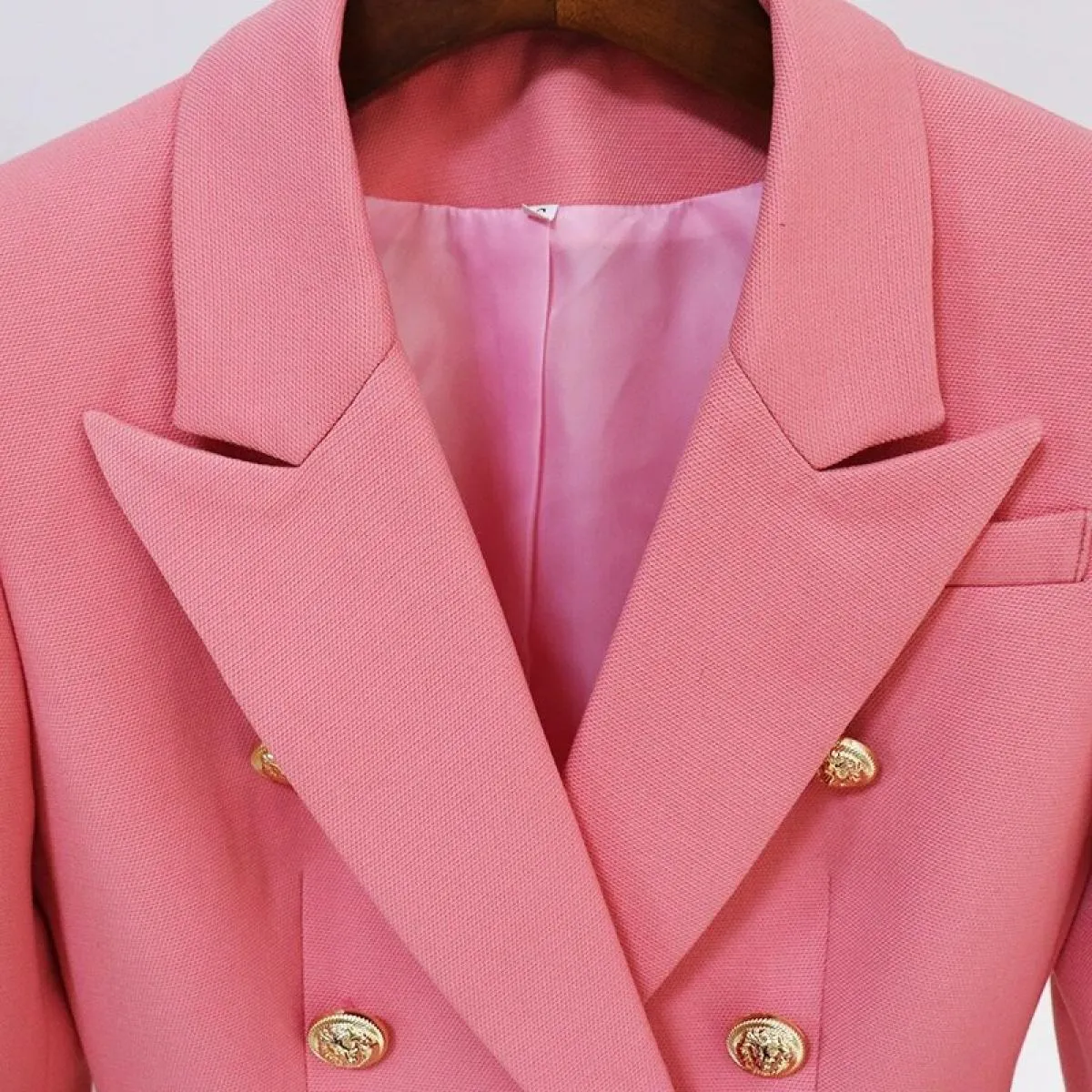 High Street Novità 2022 Giacca da donna Classic Lion Bottoni Doppio petto Giacca slim in piqué Blazer