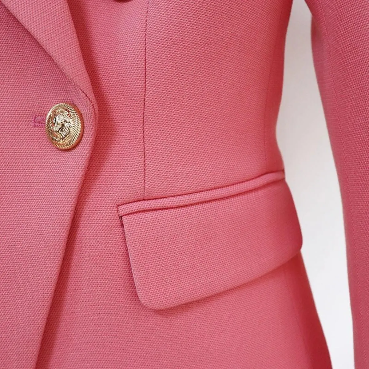 High Street Novità 2022 Giacca da donna Classic Lion Bottoni Doppio petto Giacca slim in piqué Blazer