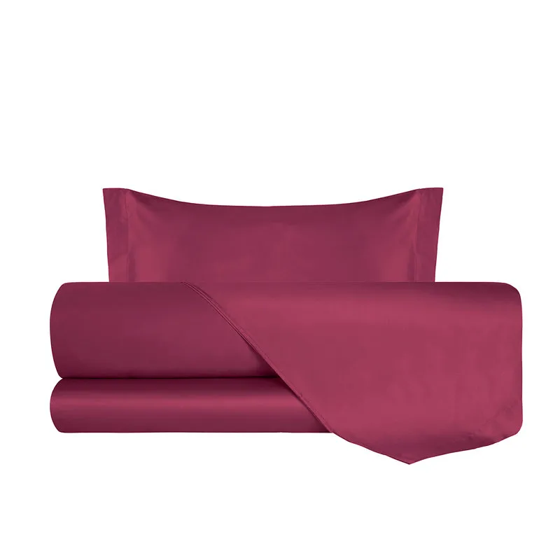 I rasi Completo Letto Raso Violaceo Con Federe A Due Volani
