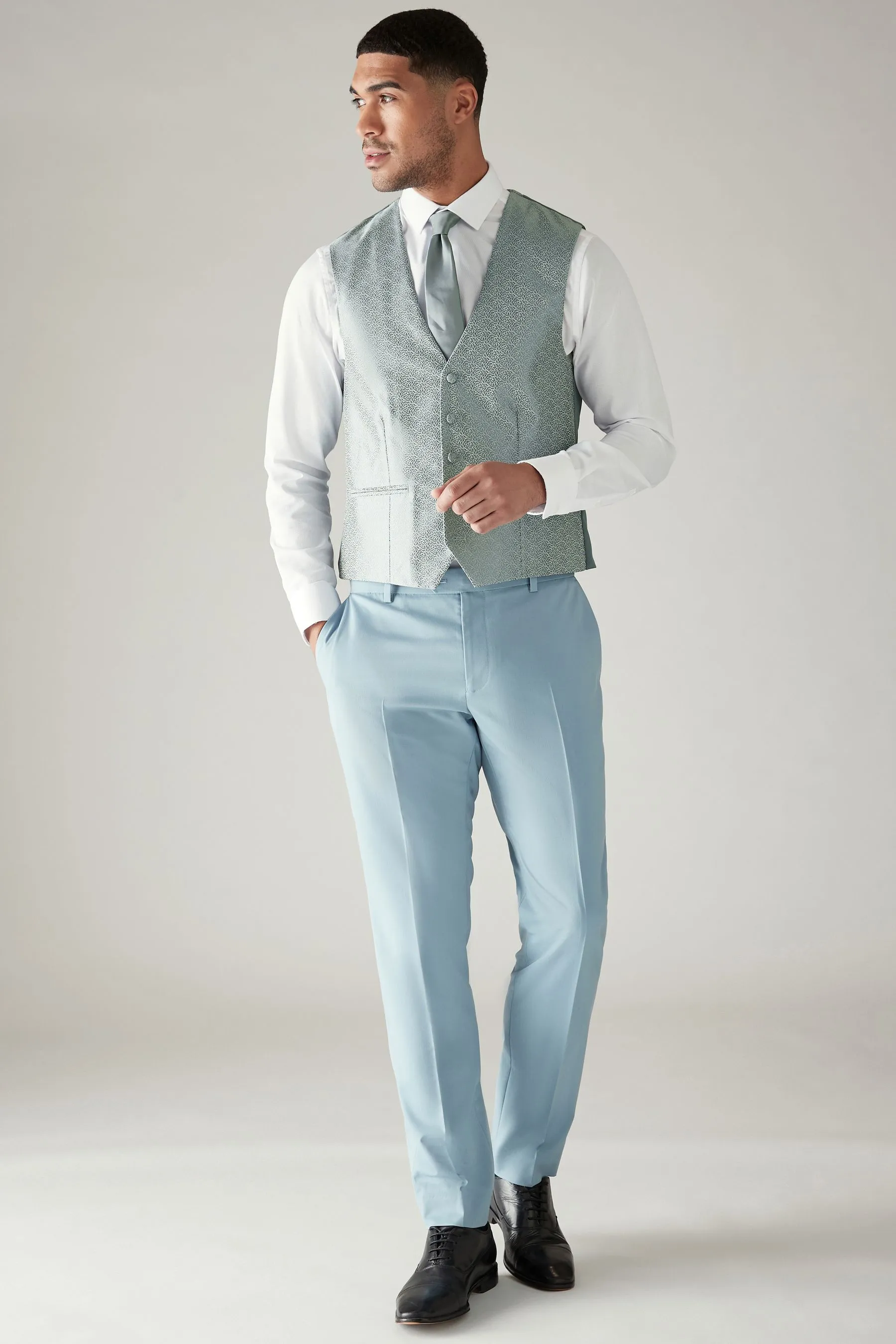 Jacquard regular con foglie - Gilet vestibilità attillata
