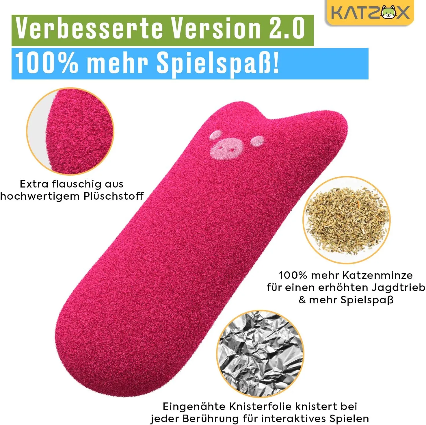 KATZOX Cuscini per gatti - Design migliorato 2021 I Cuscini all’erba gatta I Accessorio per gatti I Cuscini per gatti resistenti
