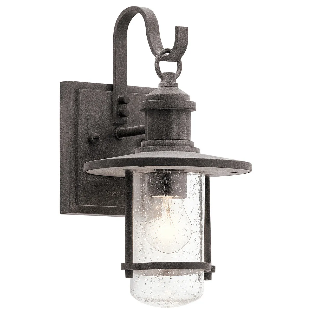 Kichler  Lanterna piccola da parete industrial da esterno in alluminio diffusore in vetro Riverwood - 60W