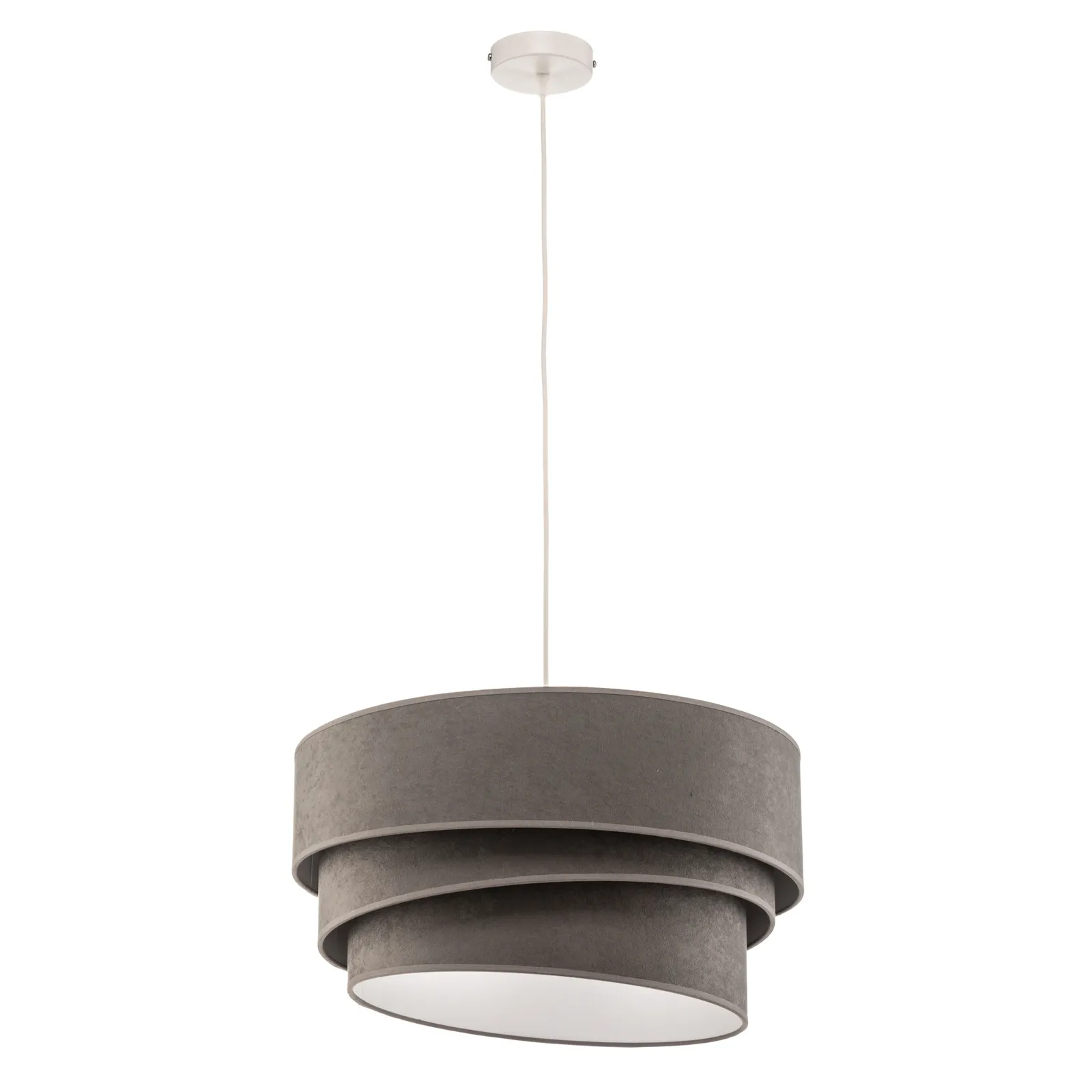 Lampada a sospensione Devon, grigio/bianco Ø45cm