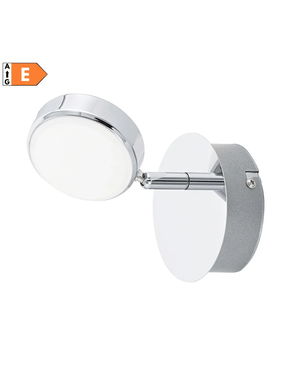 Lampada da parete Eglo Salto 95628 Orientabile, Cromo Lucido e satinato, Sistema LED 5,4W, 640 Lumen, Luce calda, IP20