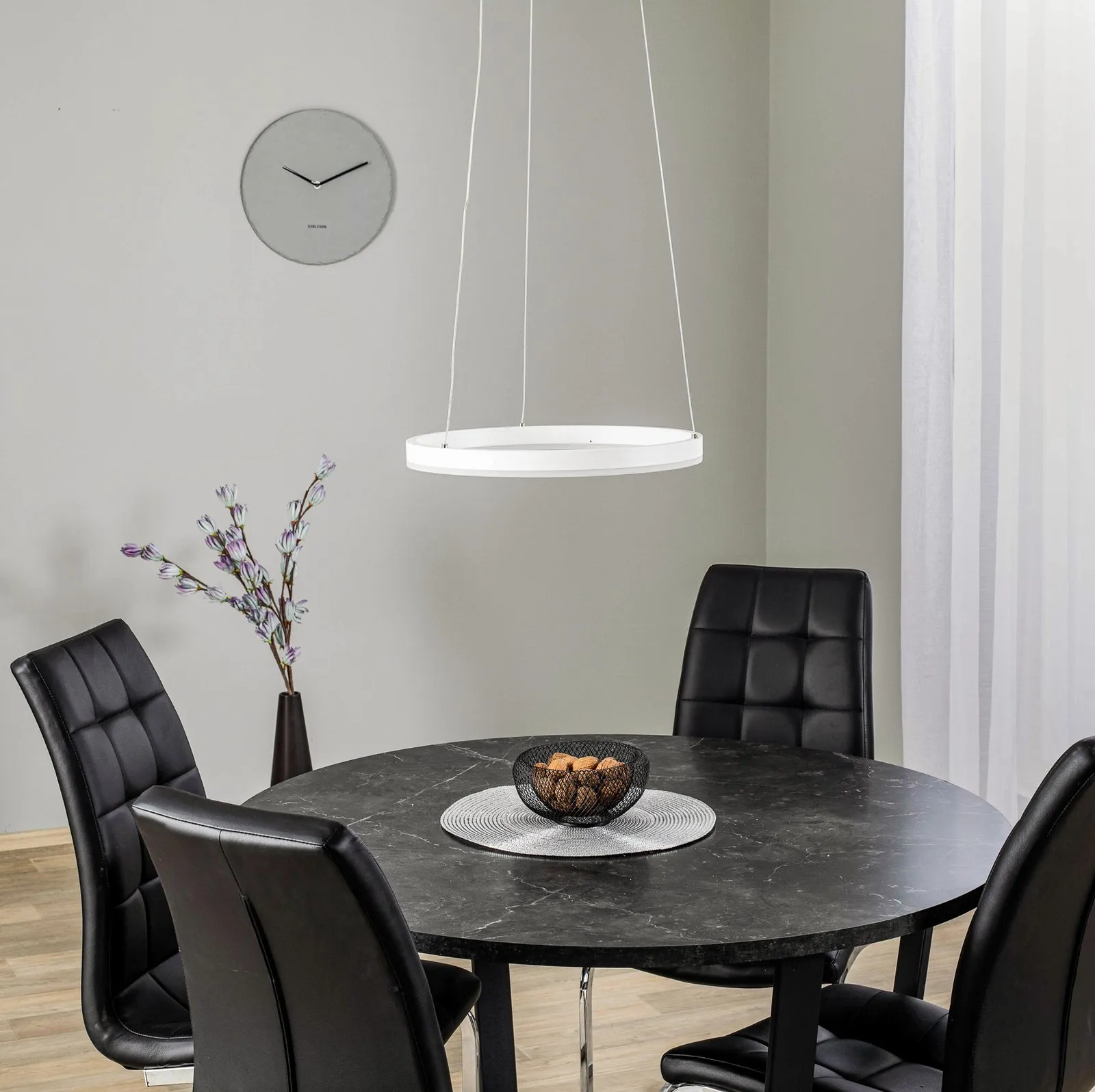 Lampada LED a sospensione Arcchio Albiona, bianco, 1 anello, Ø 40 cm