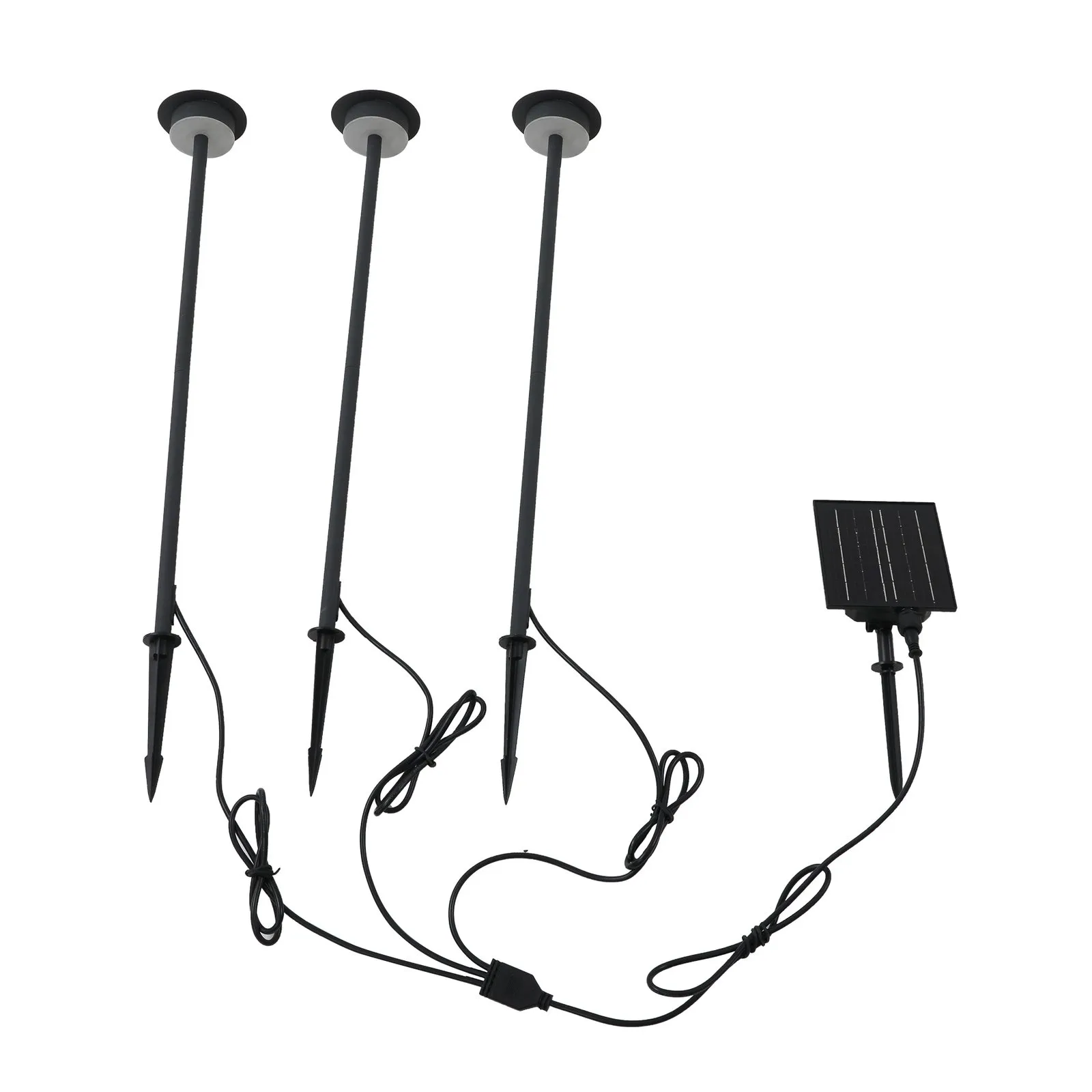 Lampada LED solare Lyris di Lindby, set di 3, nero, alluminio, 3.000K