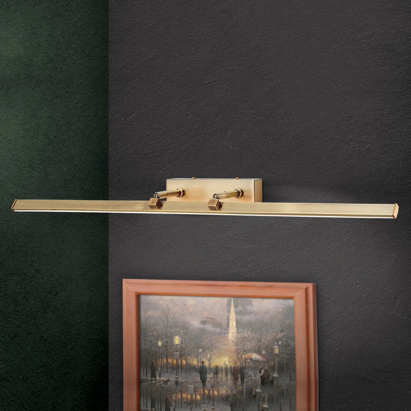 Lampada per quadri LED Suren ottone antico, 79,5cm