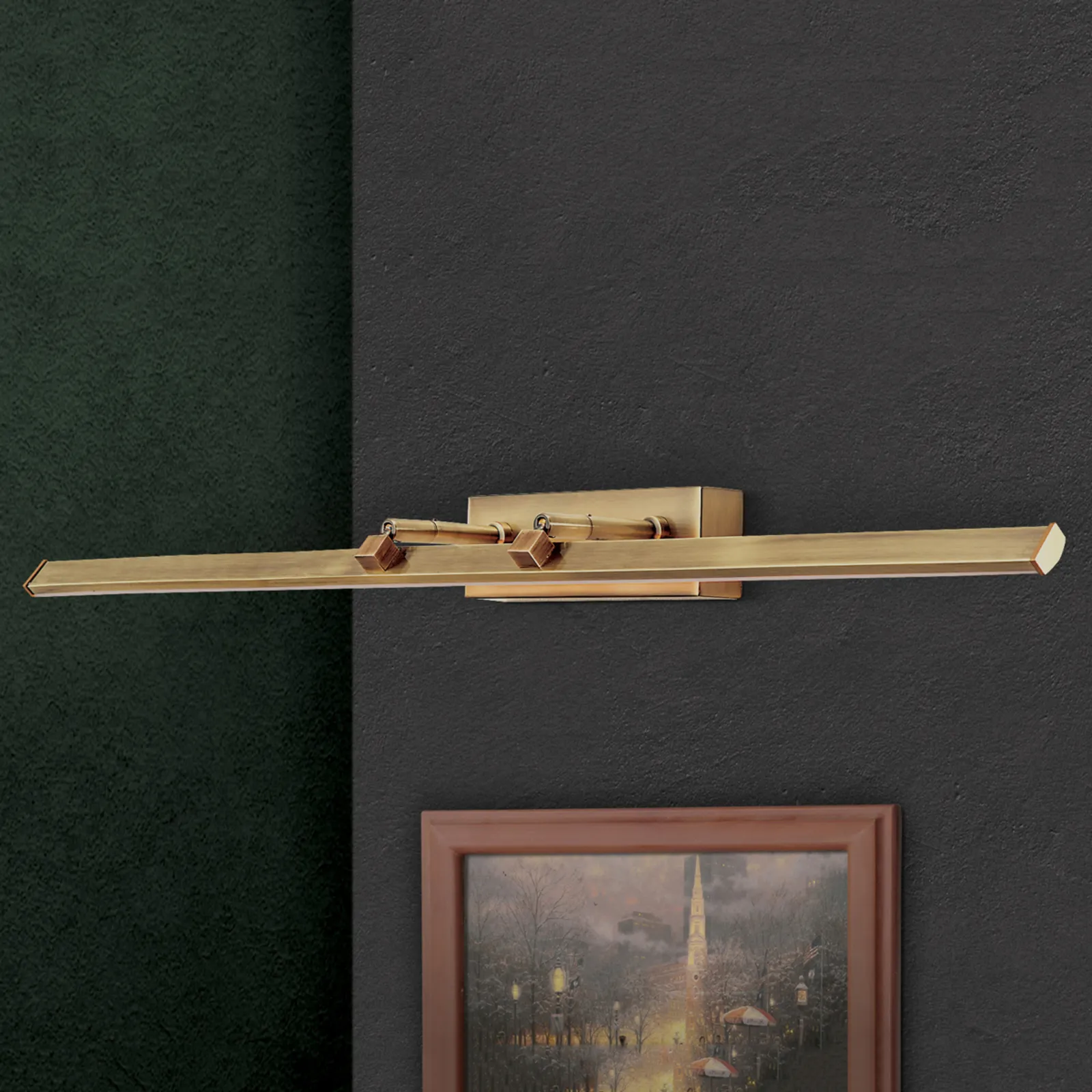 Lampada per quadri LED Suren ottone antico, 79,5cm