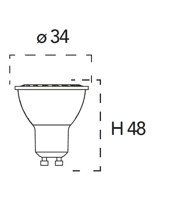Lampadina LED GU10 Mini 4w 3000k Luce Calda Ottica 60°