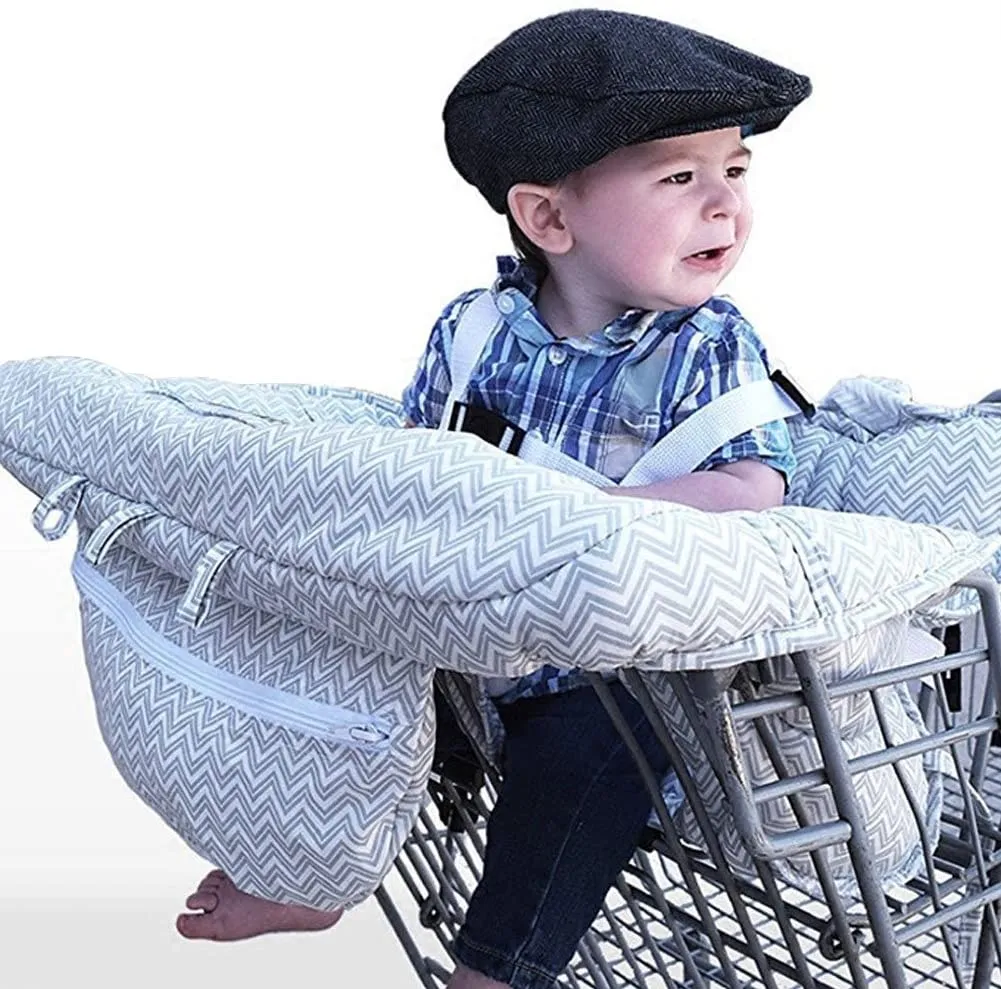 LeRan bambino regolabile supermercato carrello spesa coperture bambino seggiolone universale e carrello cuscino con borsa per il